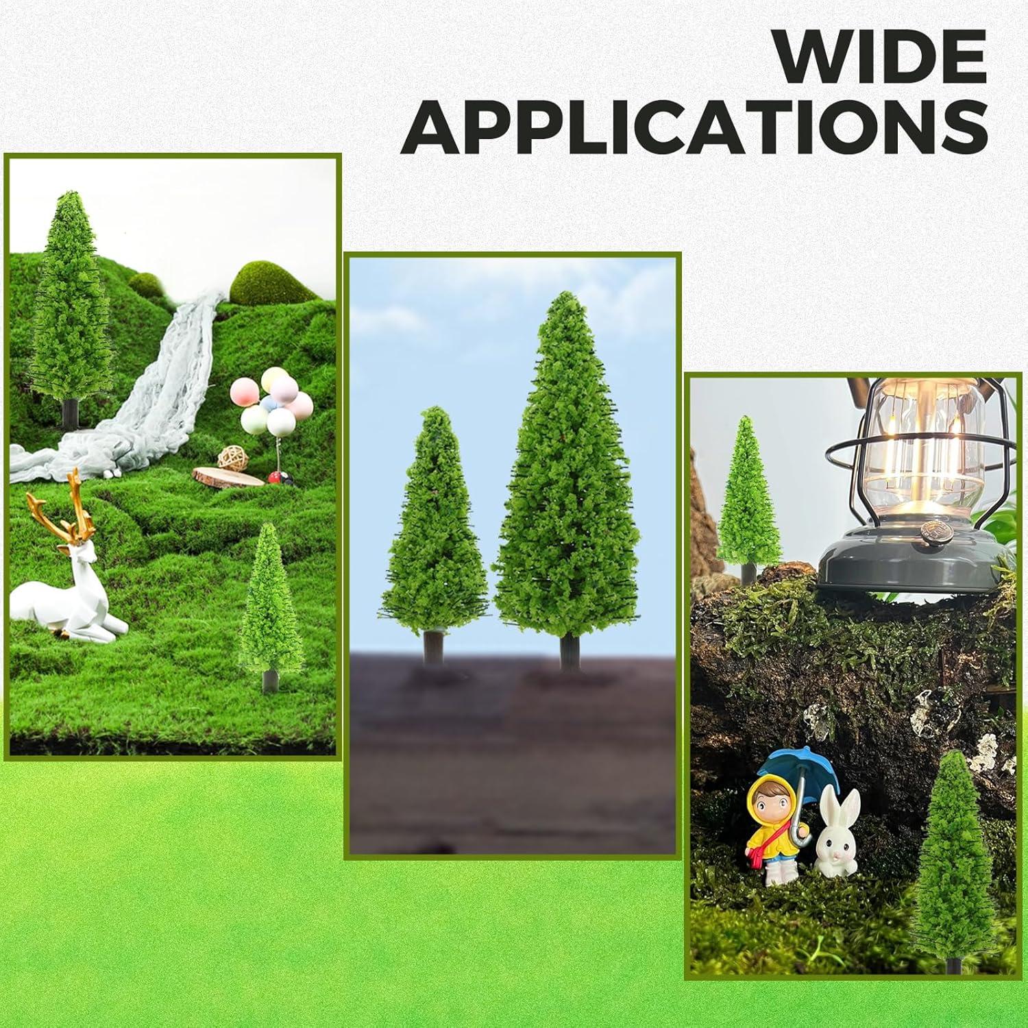 Yetaha 20 Piezas Árboles de Pino Verde Miniatura 5-10 cm