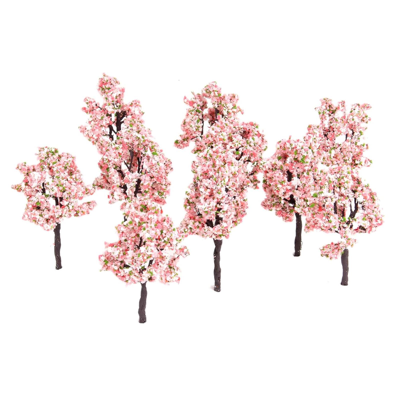 Yetaha 10PCS Árboles Modelo Flor Rosa 11cm para Diorama