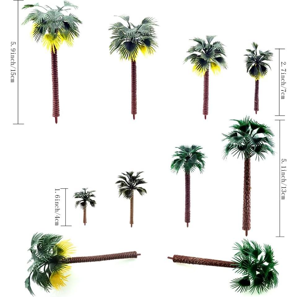 24 Miniaturas de Árboles de Palma SaktopDeco 4-15 cm