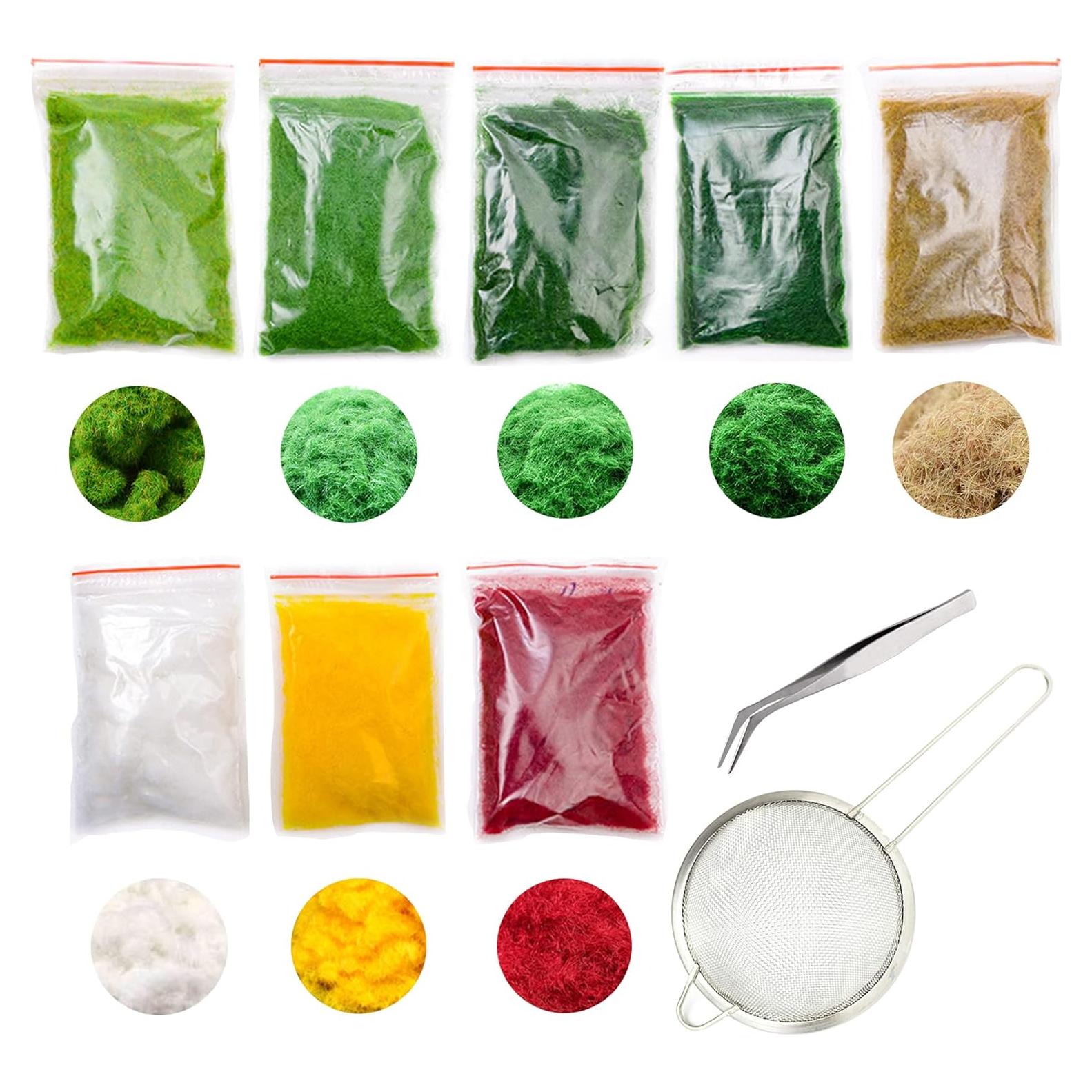 Cayway 10 Piezas Césped Estático 8 Colores 3MM para Modelos