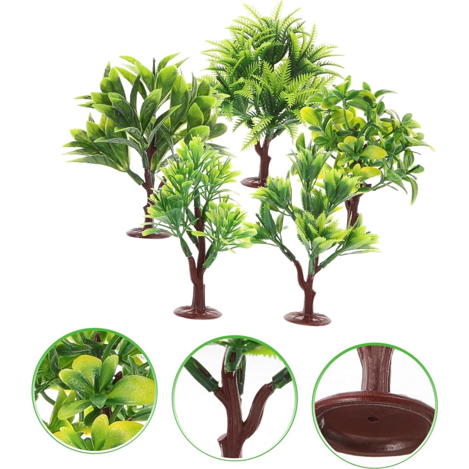 10 Mini Árboles de Plástico NUOBESTY para Decoración