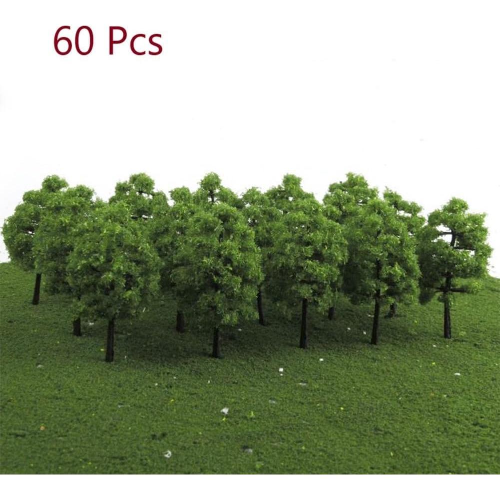 60 Árboles de Modelo Miniatura Plástico para Escenografía