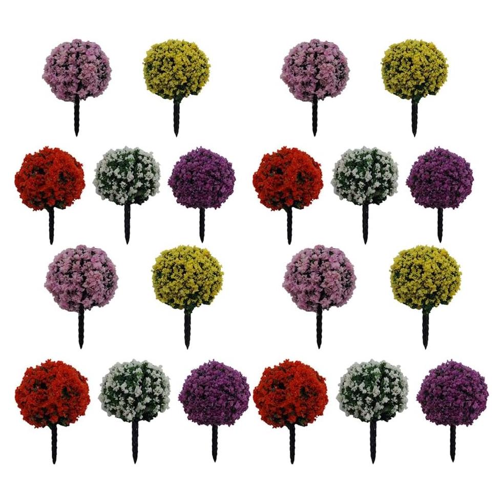 24 Árboles de Flores Miniatura Hemoton para Jardín y Decoración