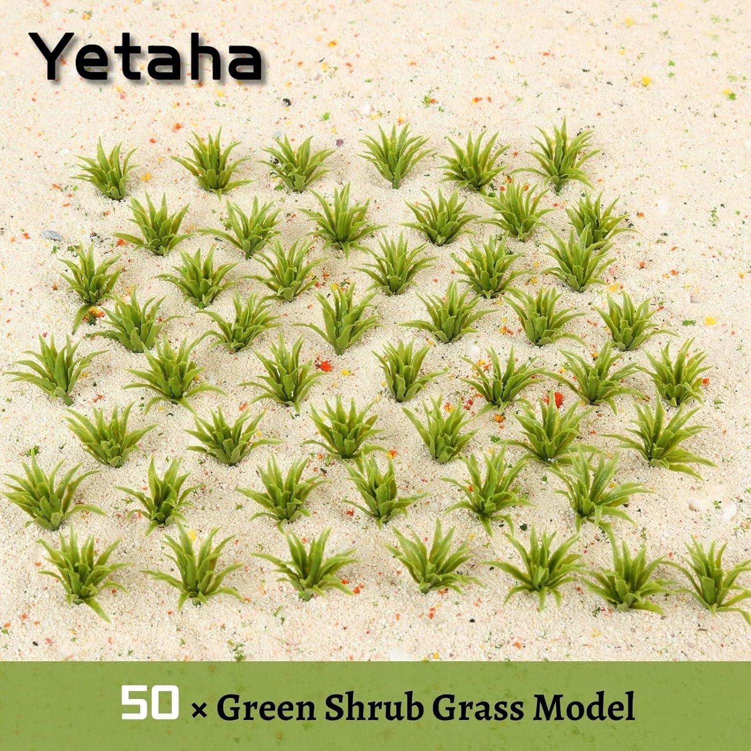 Yetaha 50pcs Plantas Artificiales Verdes 3.3cm para Diorama