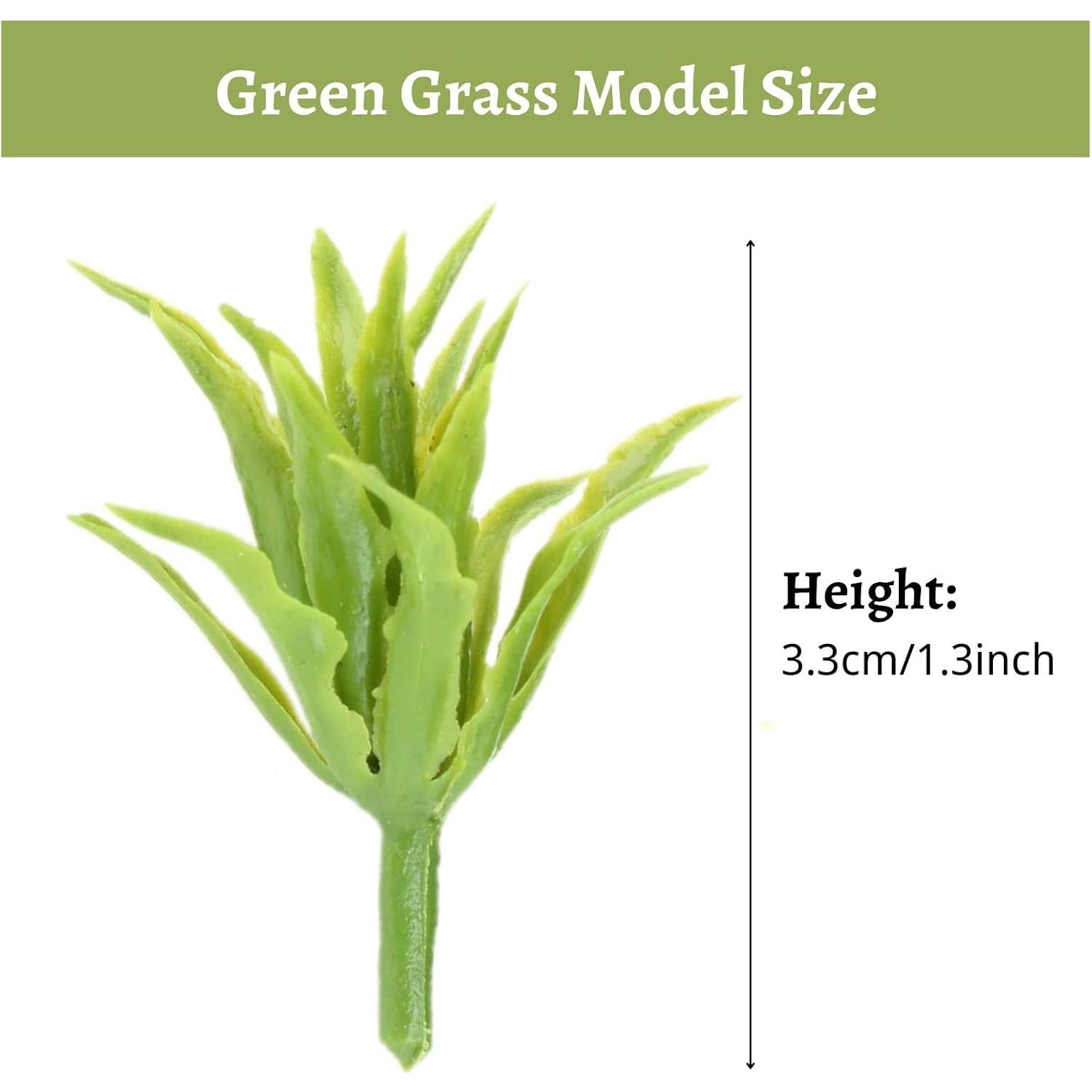 Yetaha 50pcs Plantas Artificiales Verdes 3.3cm para Diorama