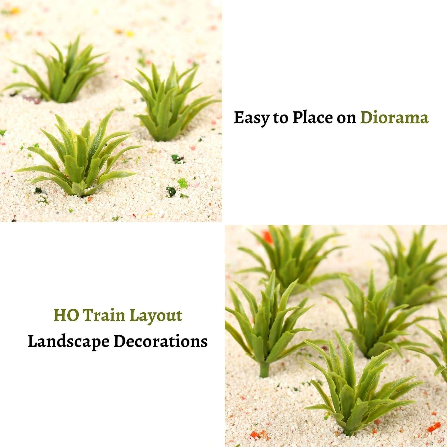 Yetaha 50pcs Plantas Artificiales Verdes 3.3cm para Diorama