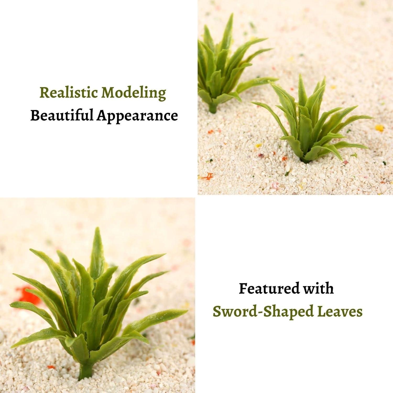 Yetaha 50pcs Plantas Artificiales Verdes 3.3cm para Diorama