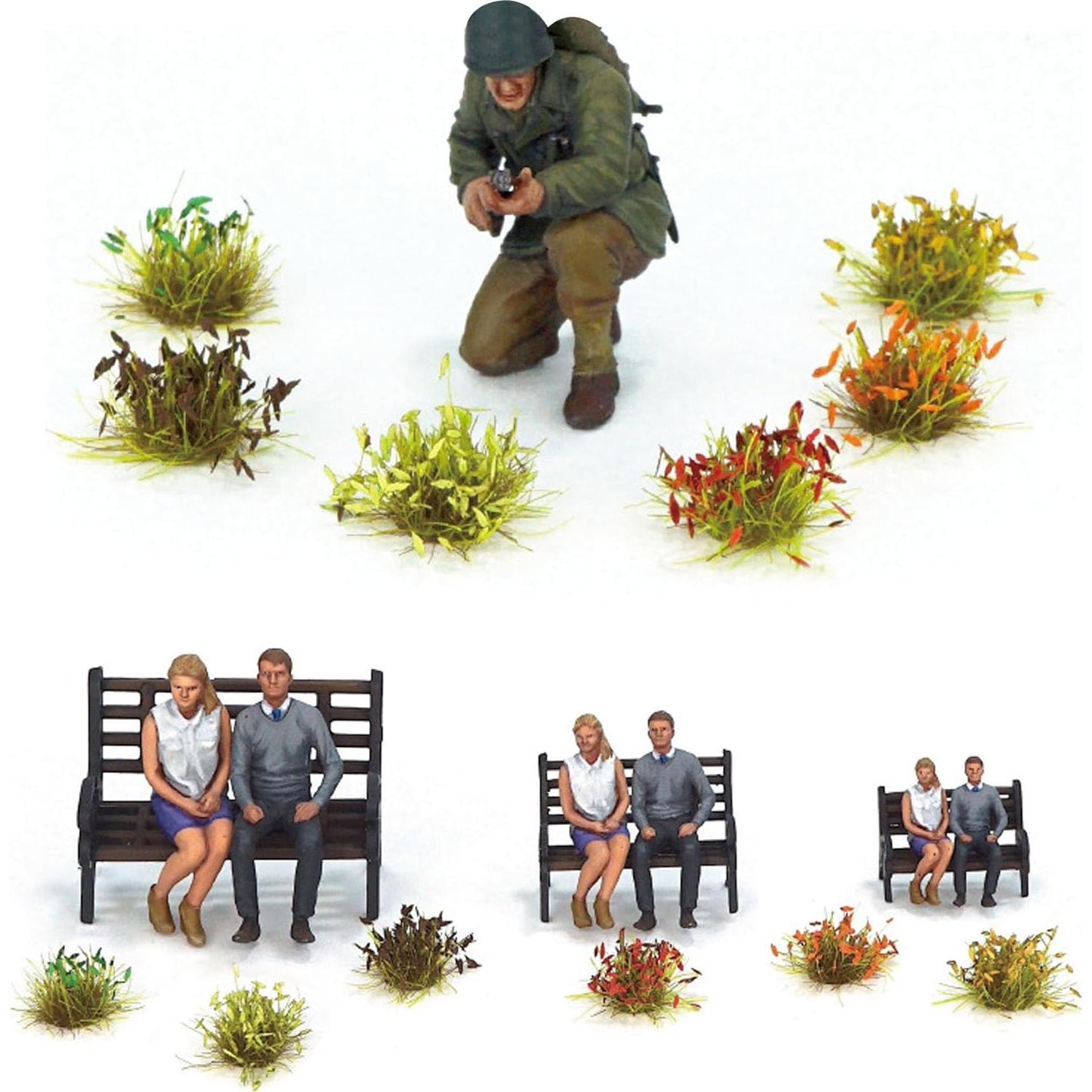 Woohome 32 Tufts de Hierba Estática Verde para Modelos