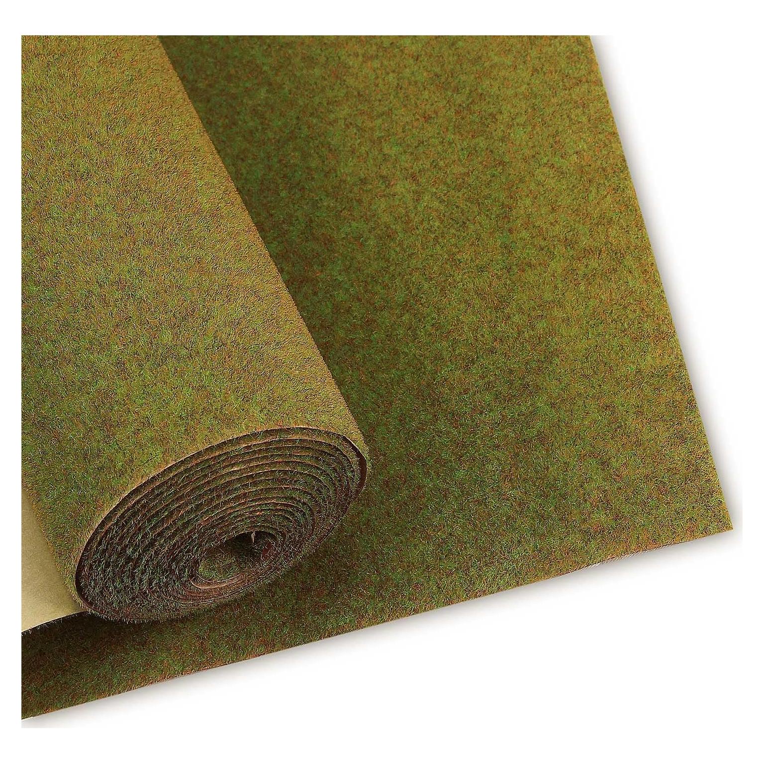 Model Train Grass Mat 100 x 250cm or 39x98inch Artificial Grass Mat for Decoration Craft Scenery DIY CP135 Autumn Green