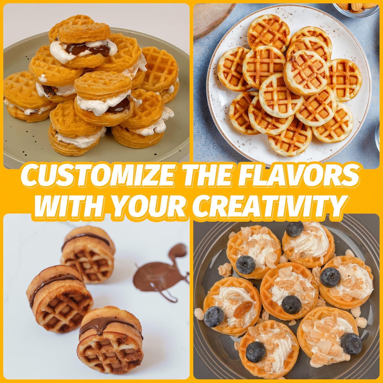 Mini Máquina de Waffles FineMade 8 Pcs Antiadherente