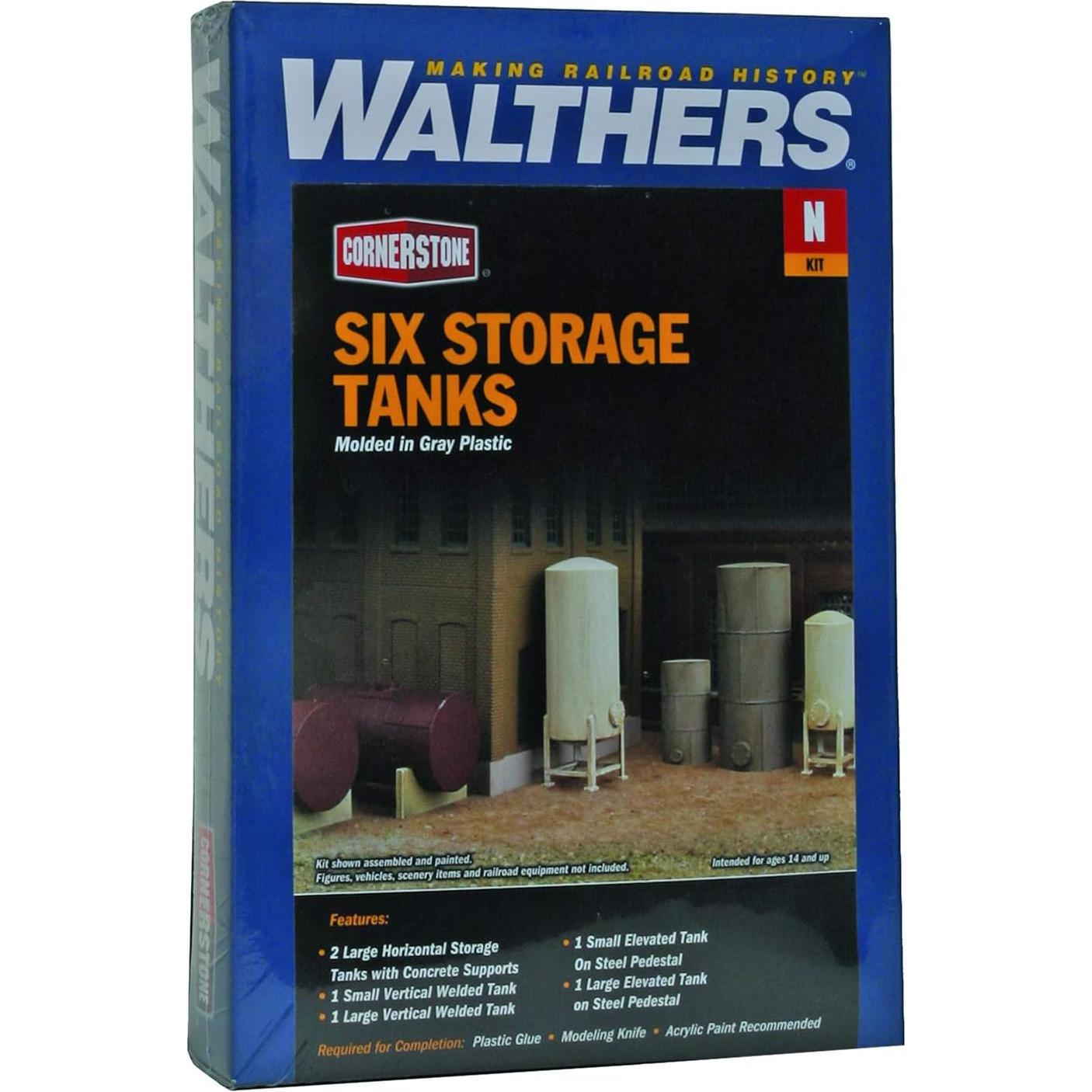 Tanques de Almacenamiento Modulares Walthers Cornerstone Escala N - 6 Piezas