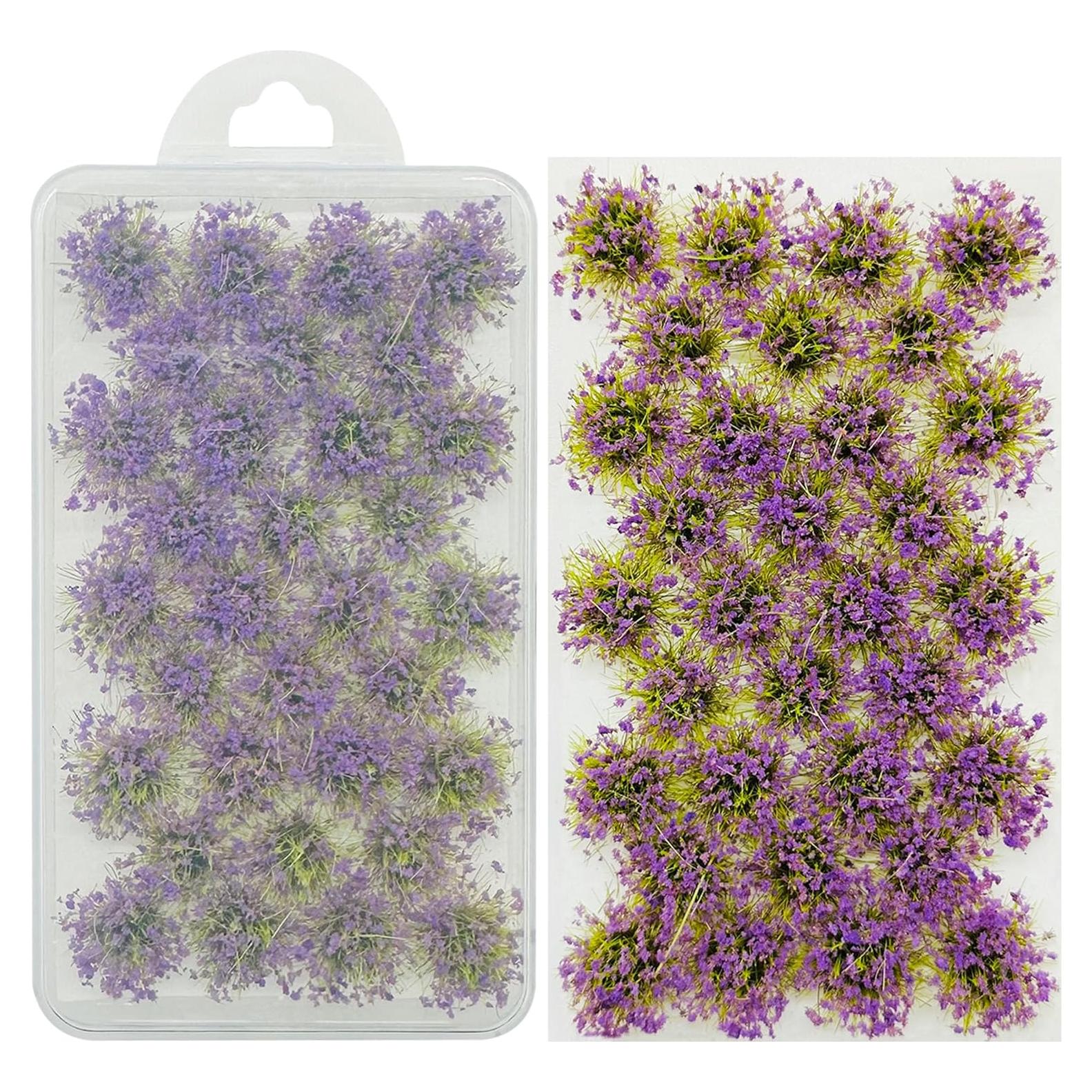 Woohome Hierba Estática Artificial 32 Piezas Color Púrpura