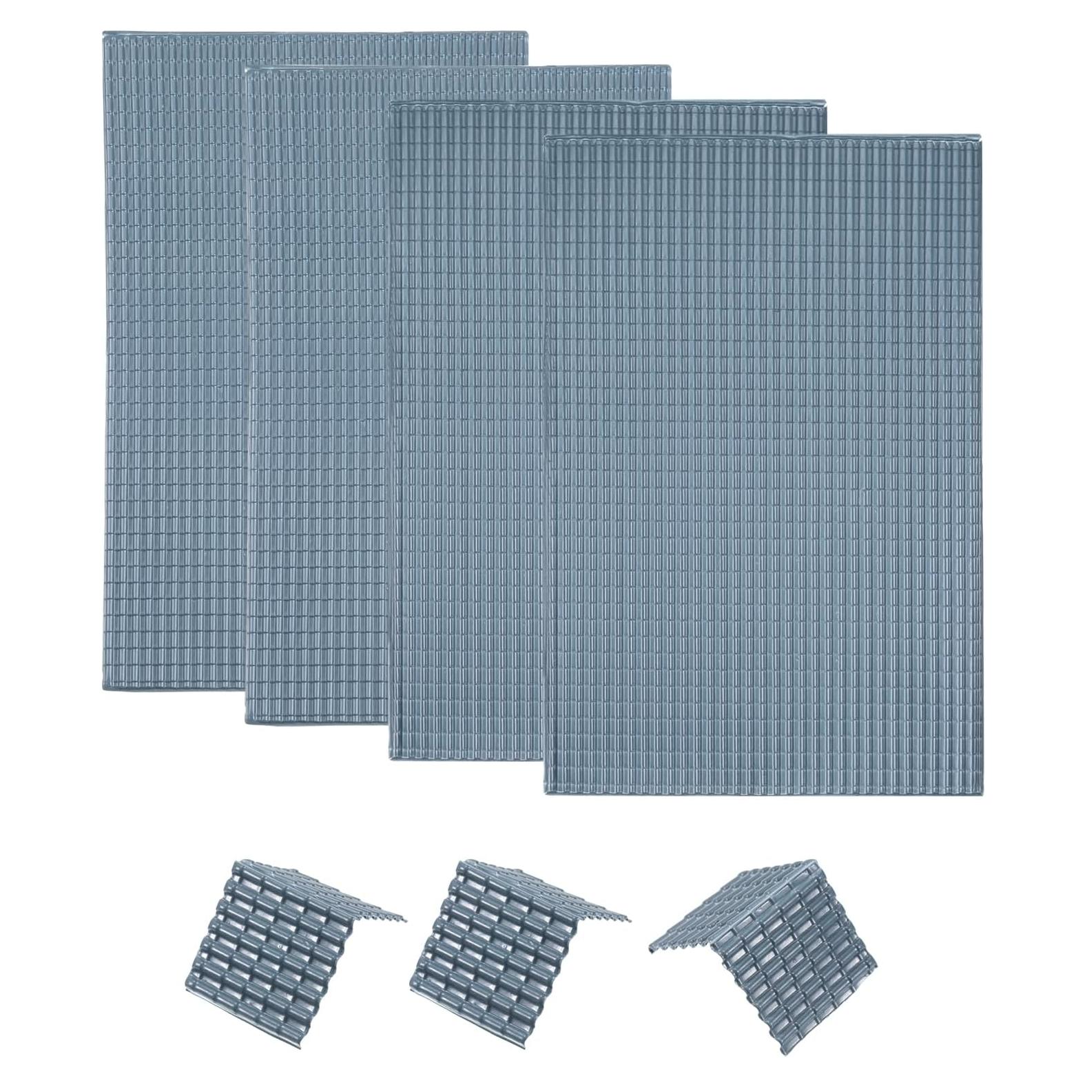 Tejas de Techo Miniatura MECCANIXITY PVC Gris Oscuro 4 Pzas