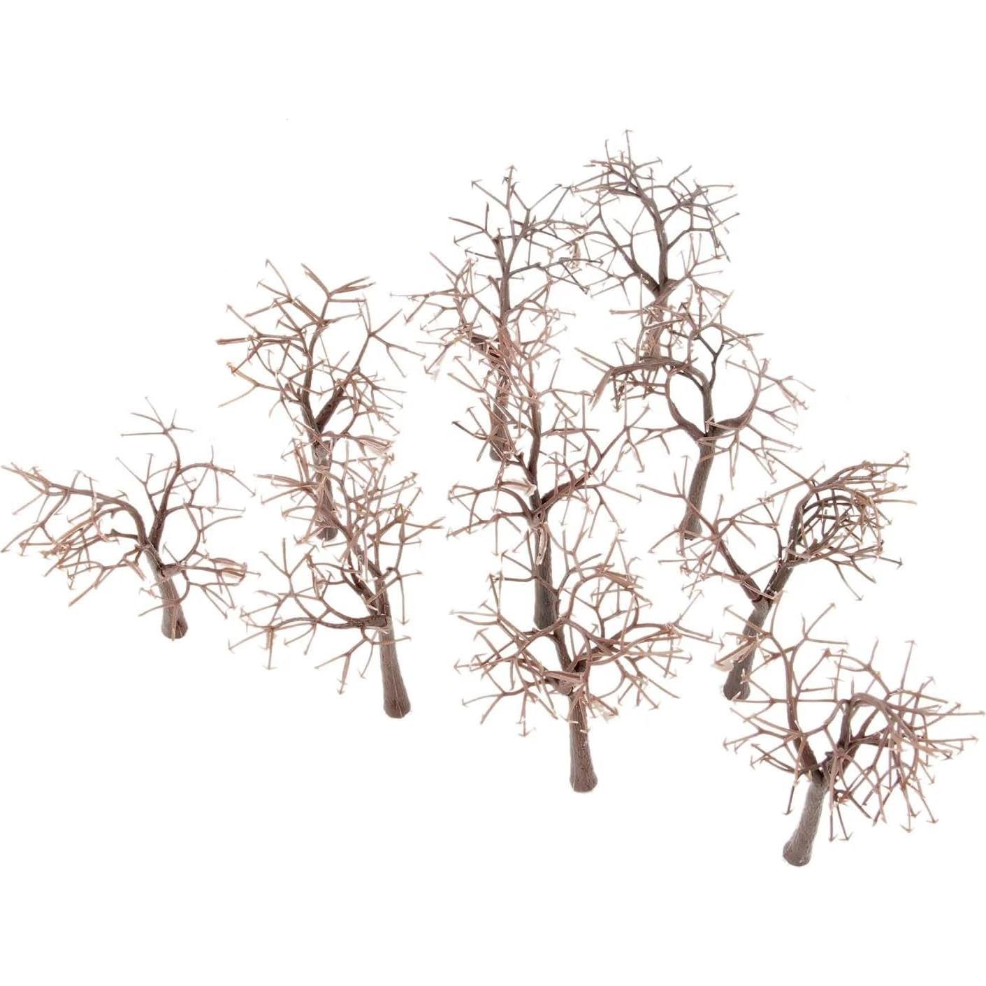 Model Trees Kit,10Pcs 12cm Model Bare Trunk Tree Train Railway Building Scenery HO OO Scale Train Building Garden Park Winter Scene Layout