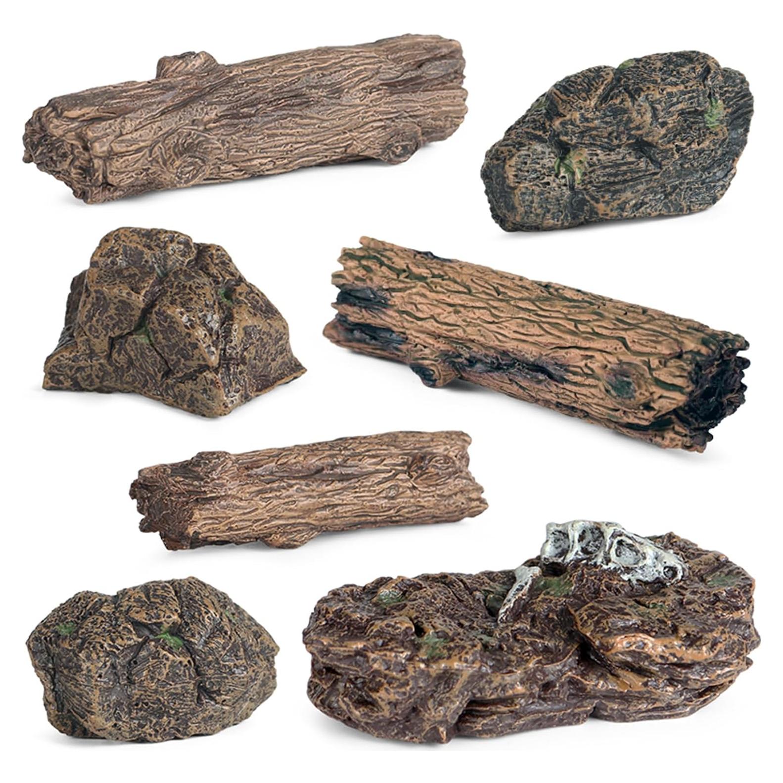 Set 7 Accesorios Diorama Jardín EOIVSH Rocas y Tocones