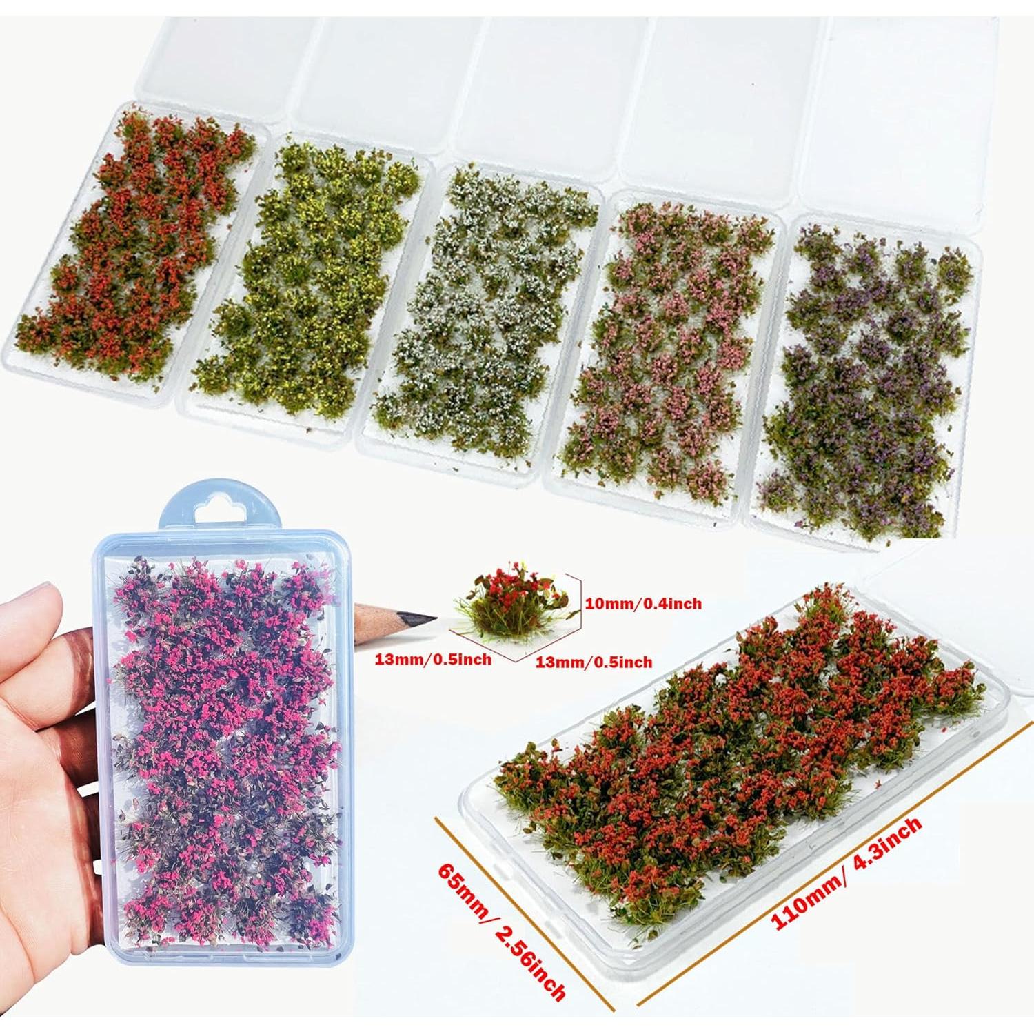 Woohome 32 Piezas Hierba Artificial Roja para Diorama