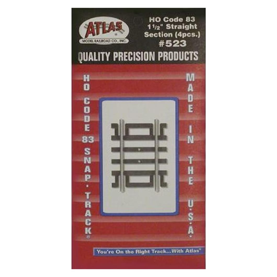 Code 83 Nickel Silver 1.5" Straight Section (6/Bx) HO Scale Atlas Trains