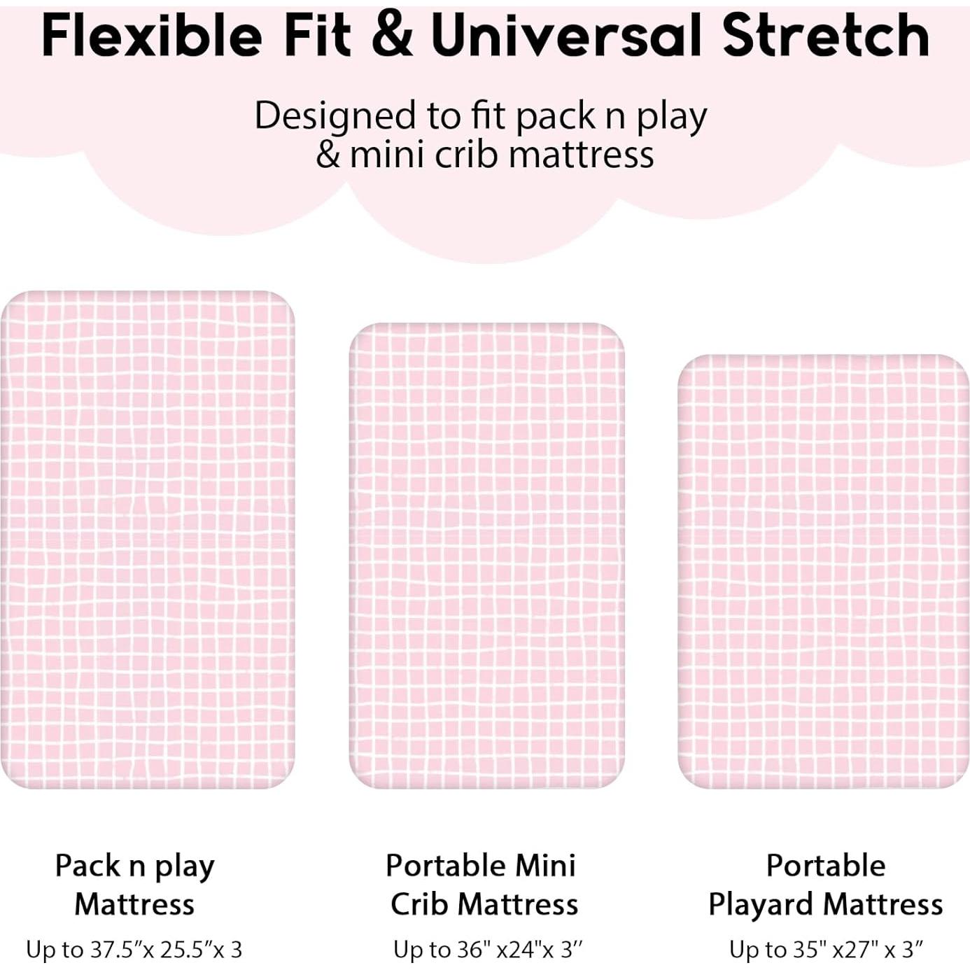 Sábanas Ajustadas Yoofoss Pack N Play 2 Piezas Floral Rosa