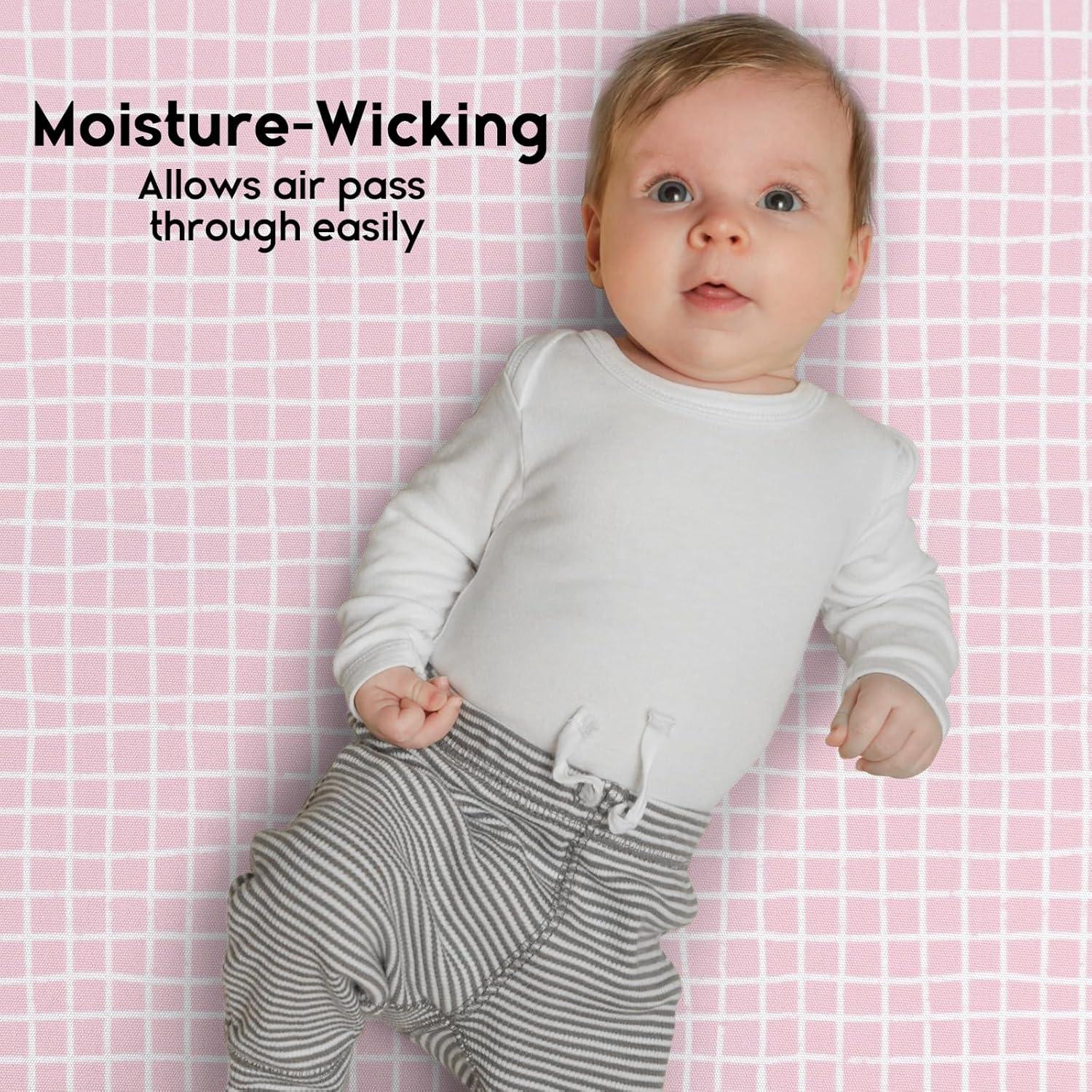 Sábanas Ajustadas Yoofoss Pack N Play 2 Piezas Floral Rosa