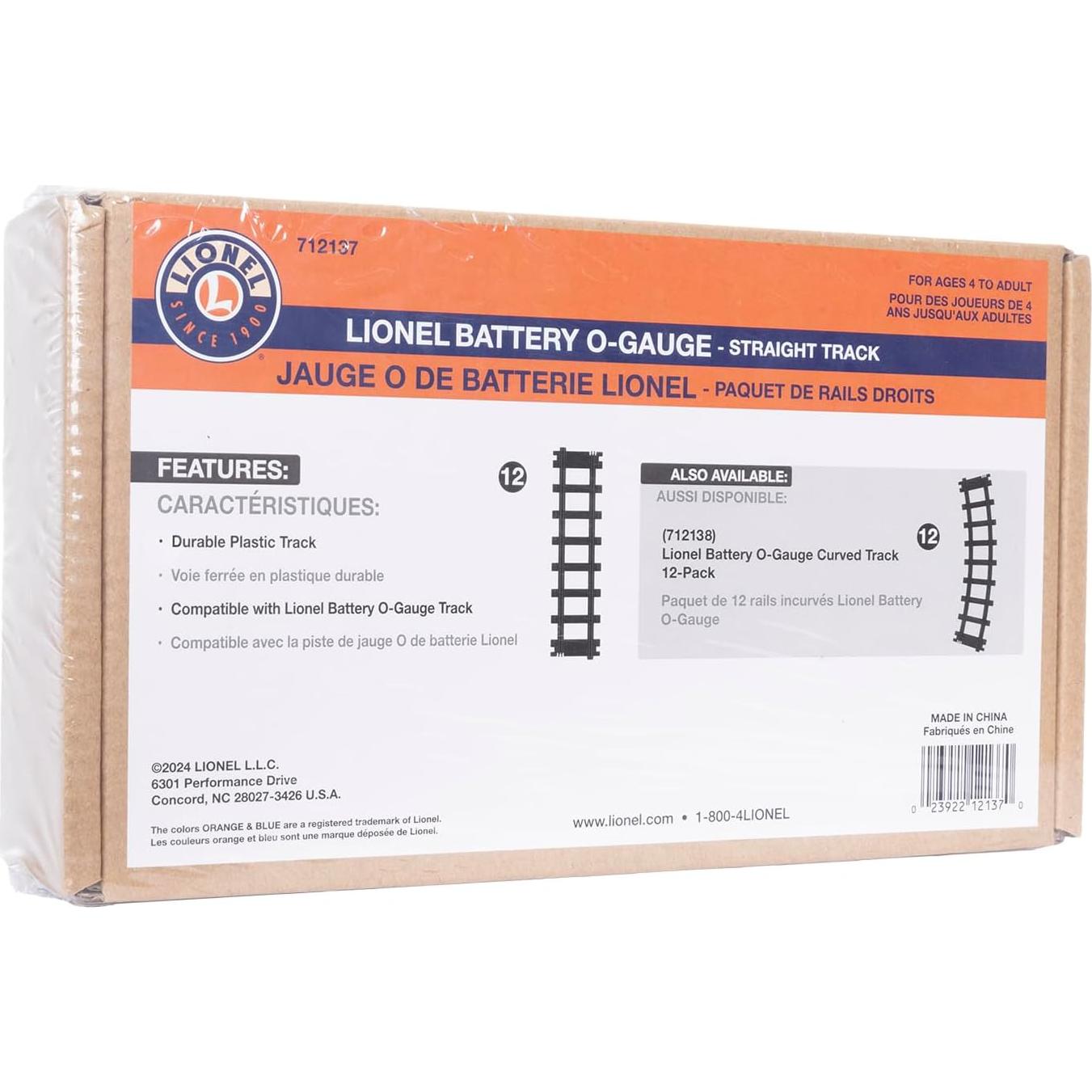 Pista Recta Plástico Negro 12 Piezas Lionel Battery O Gauge