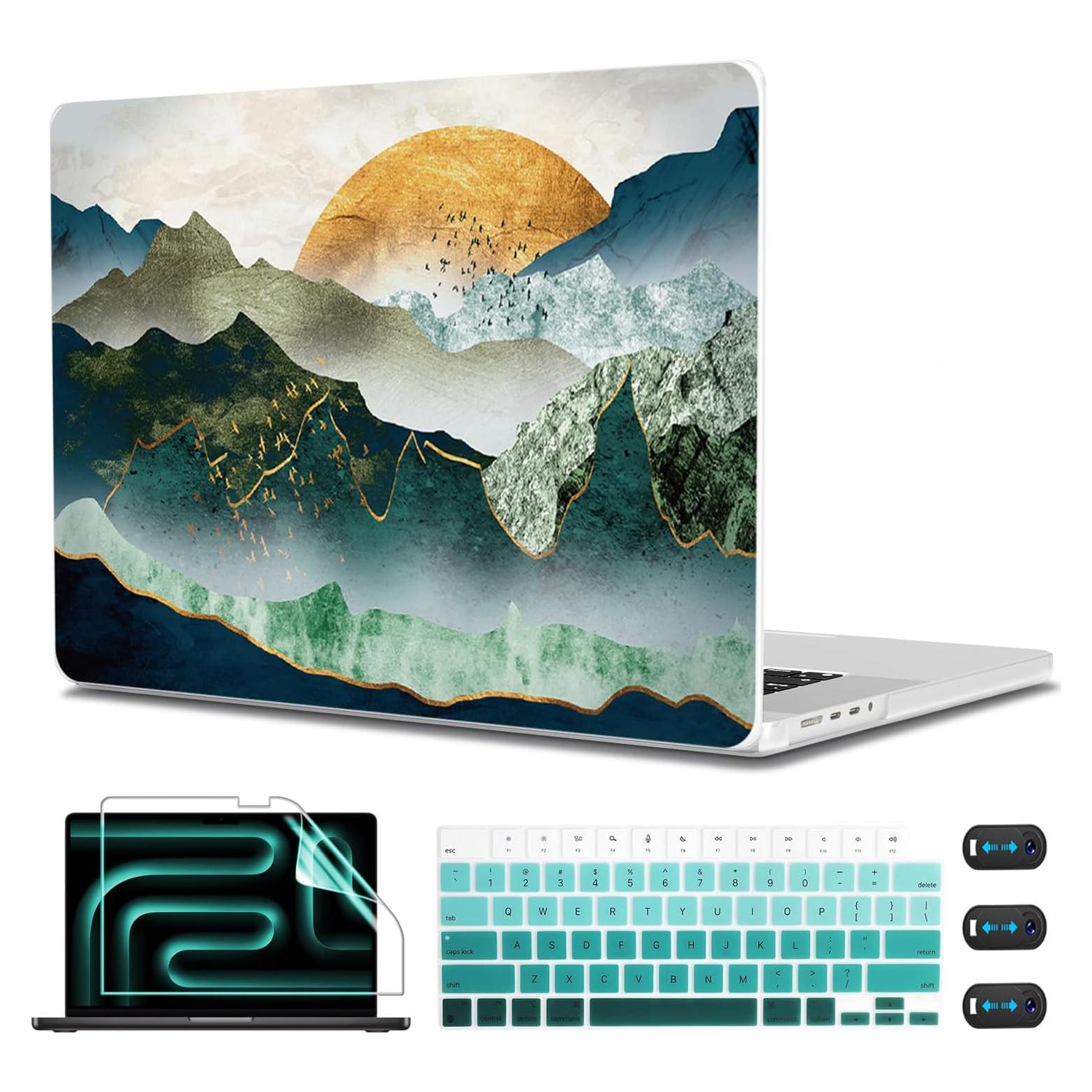 Funda CISSOOK para MacBook Pro 13 A2338 M1 M2 Sol y Montaña