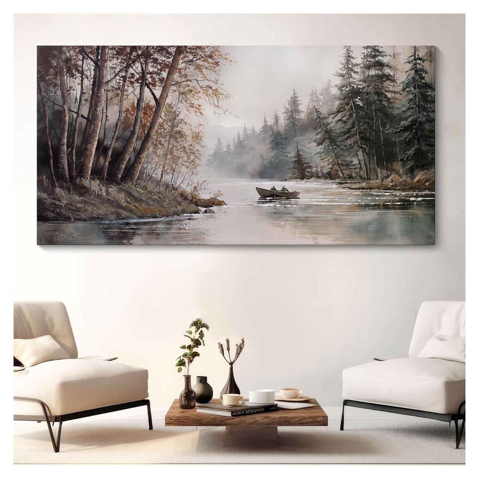 Arte de Pared Lienzo Montaña Rústica 50,8x101,6cm Vintage