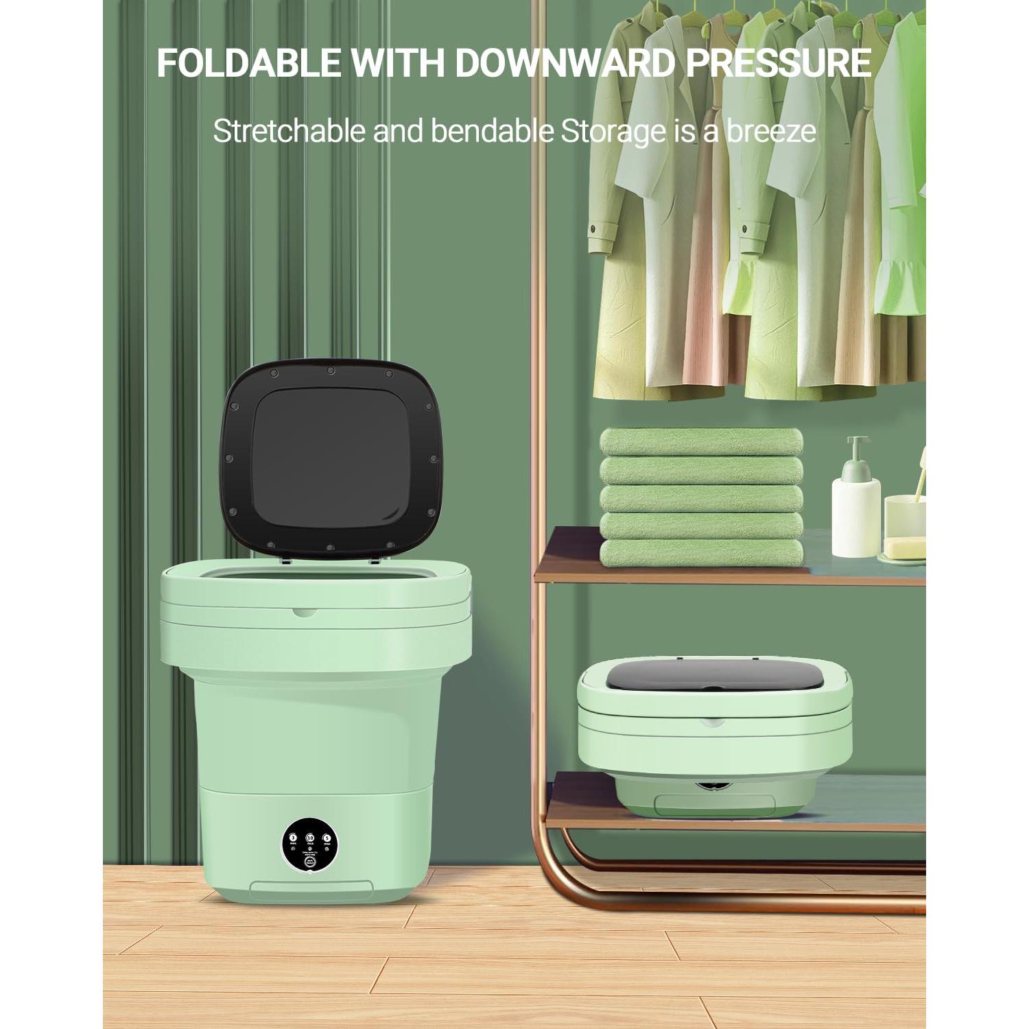 Lavadora Portátil NISHCON 11L Verde Plegable para Camping