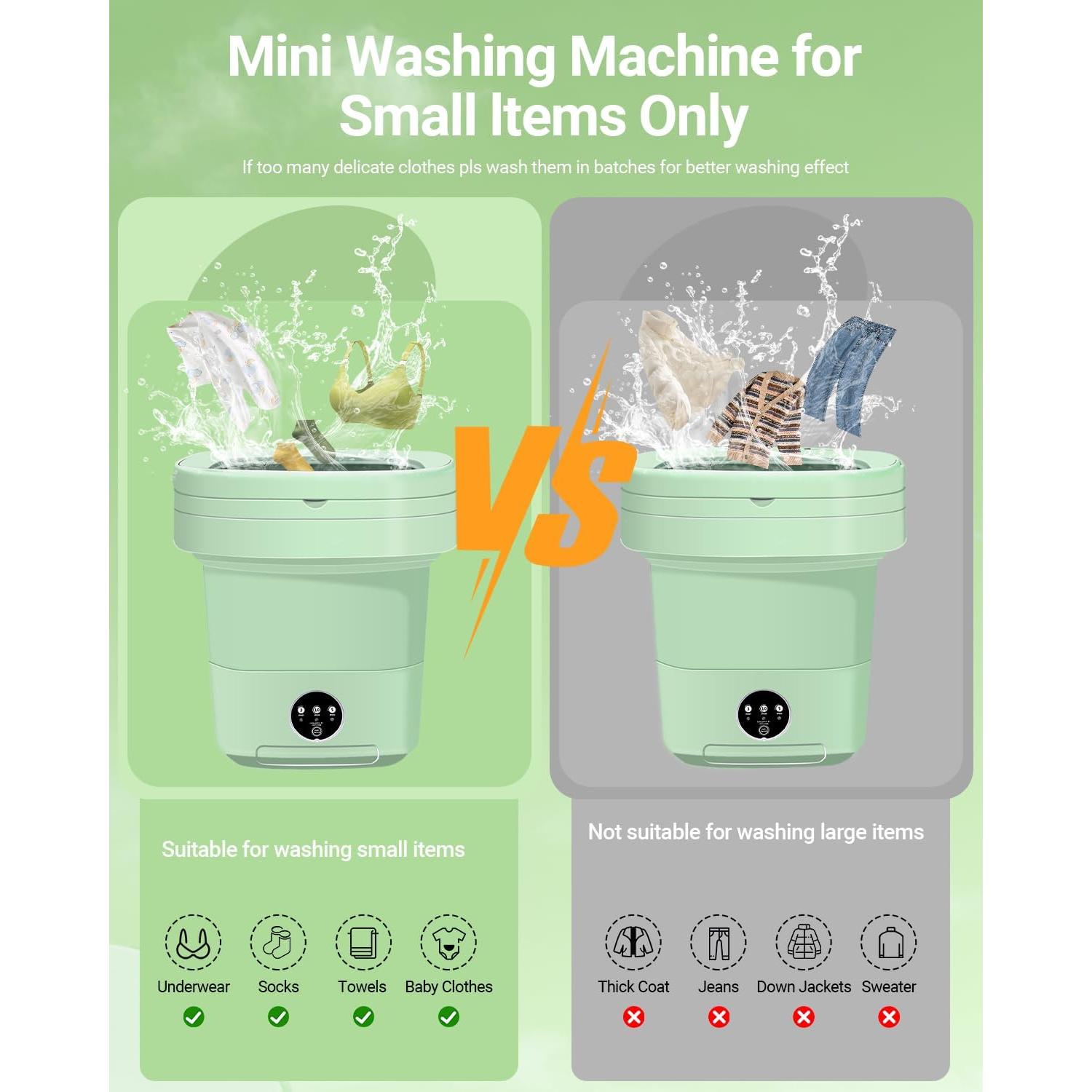 Lavadora Portátil NISHCON 11L Verde Plegable para Camping