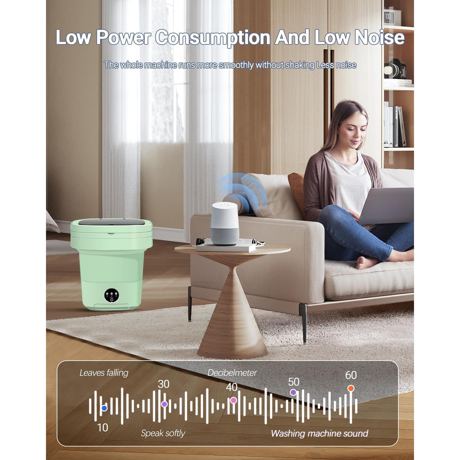 Lavadora Portátil NISHCON 11L Verde Plegable para Camping