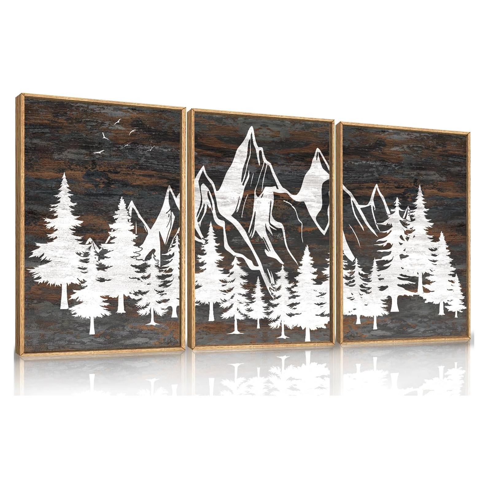 Juego de Arte de Pared HOURIA 3 Piezas 40x60 cm Montaña