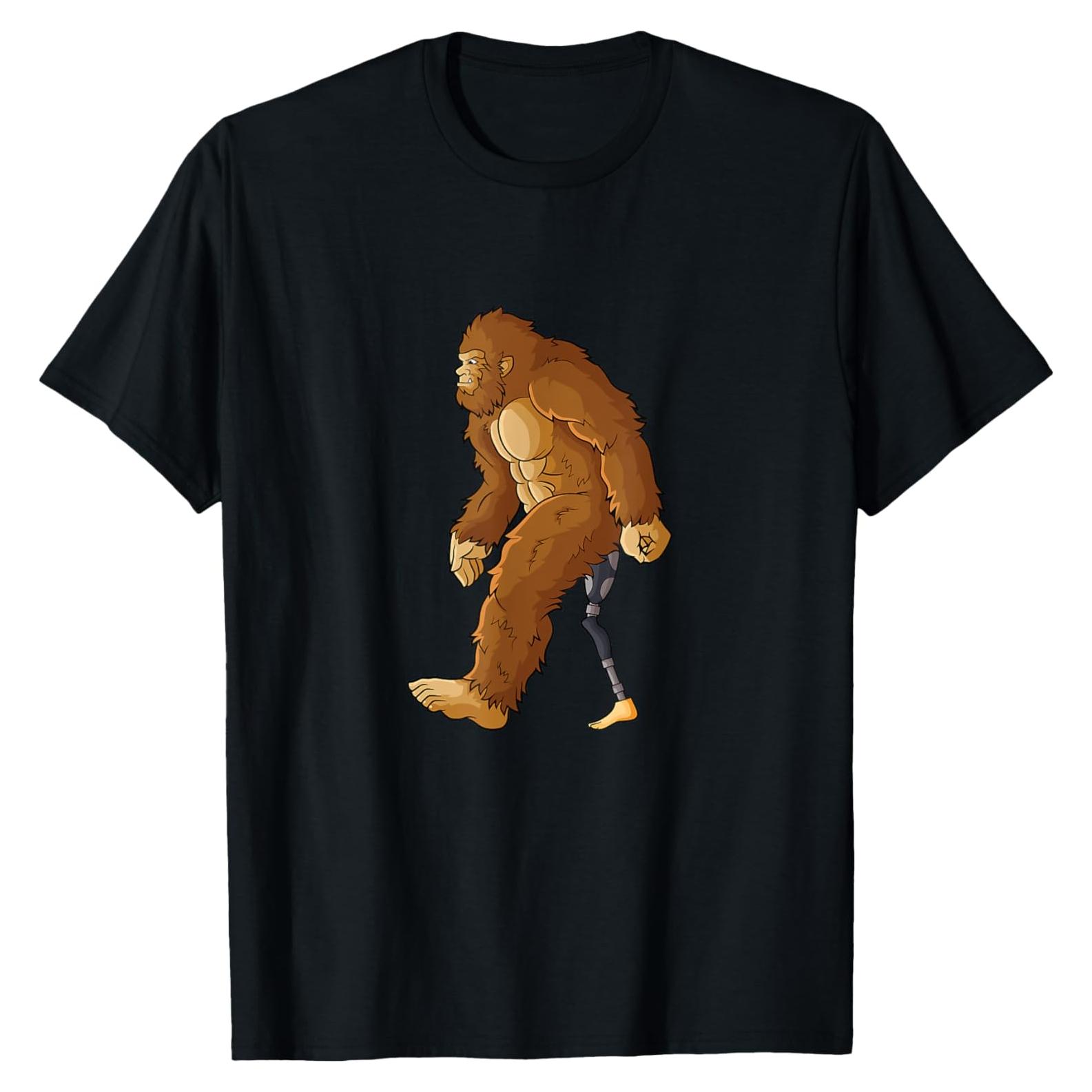 Camiseta Bigfoot para hombres - Pierna amputada - Negro