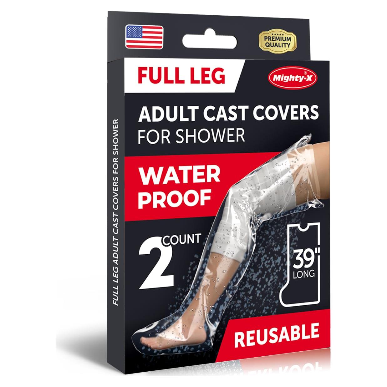 Cubiertas de Yeso Impermeables Mighty-X para Pierna 2pk