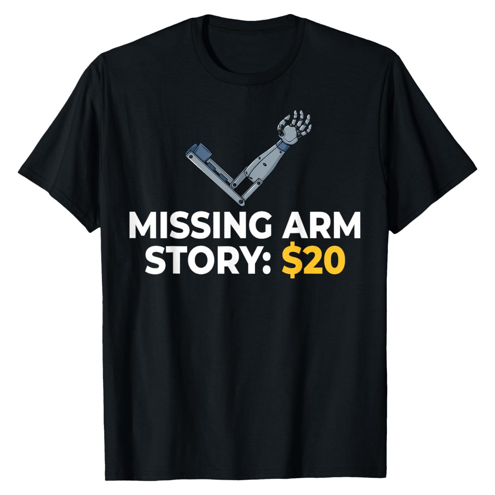 Camiseta Humorística para Amputados de Brazo - Negro