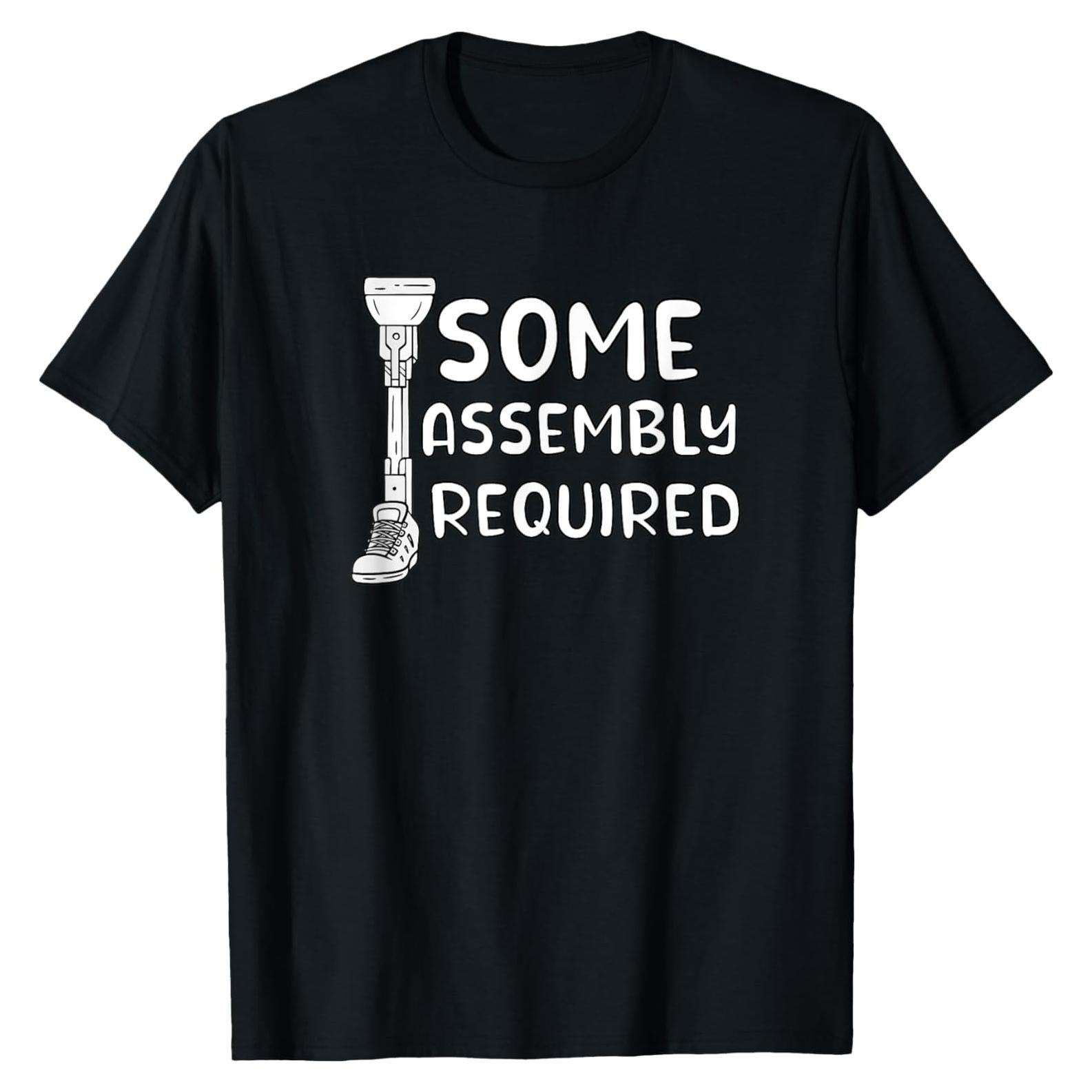 Camiseta Divertida de Prótesis de Pierna Hombres Negro