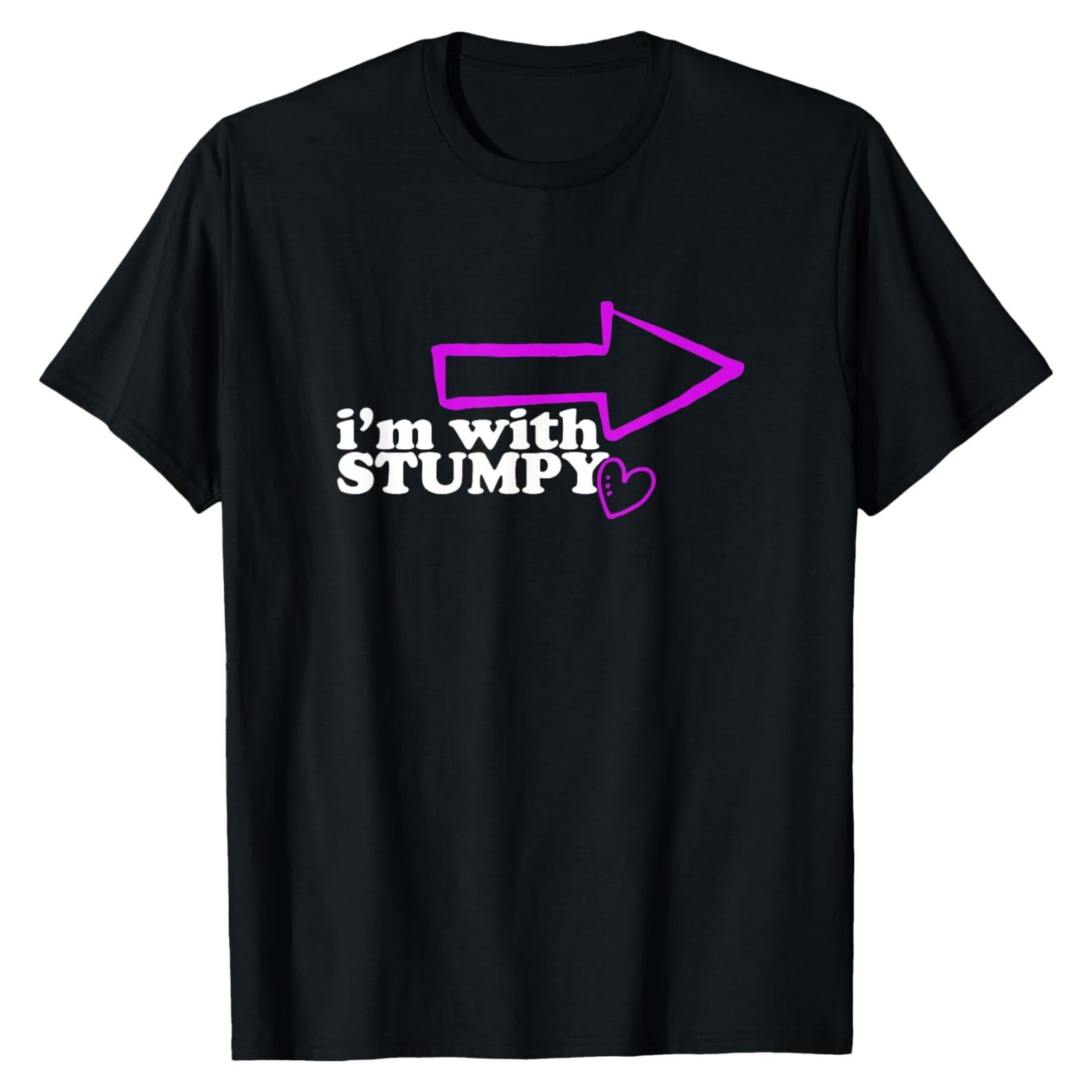 Camiseta divertida 'Estoy con Stumpy' para amputados - Negro