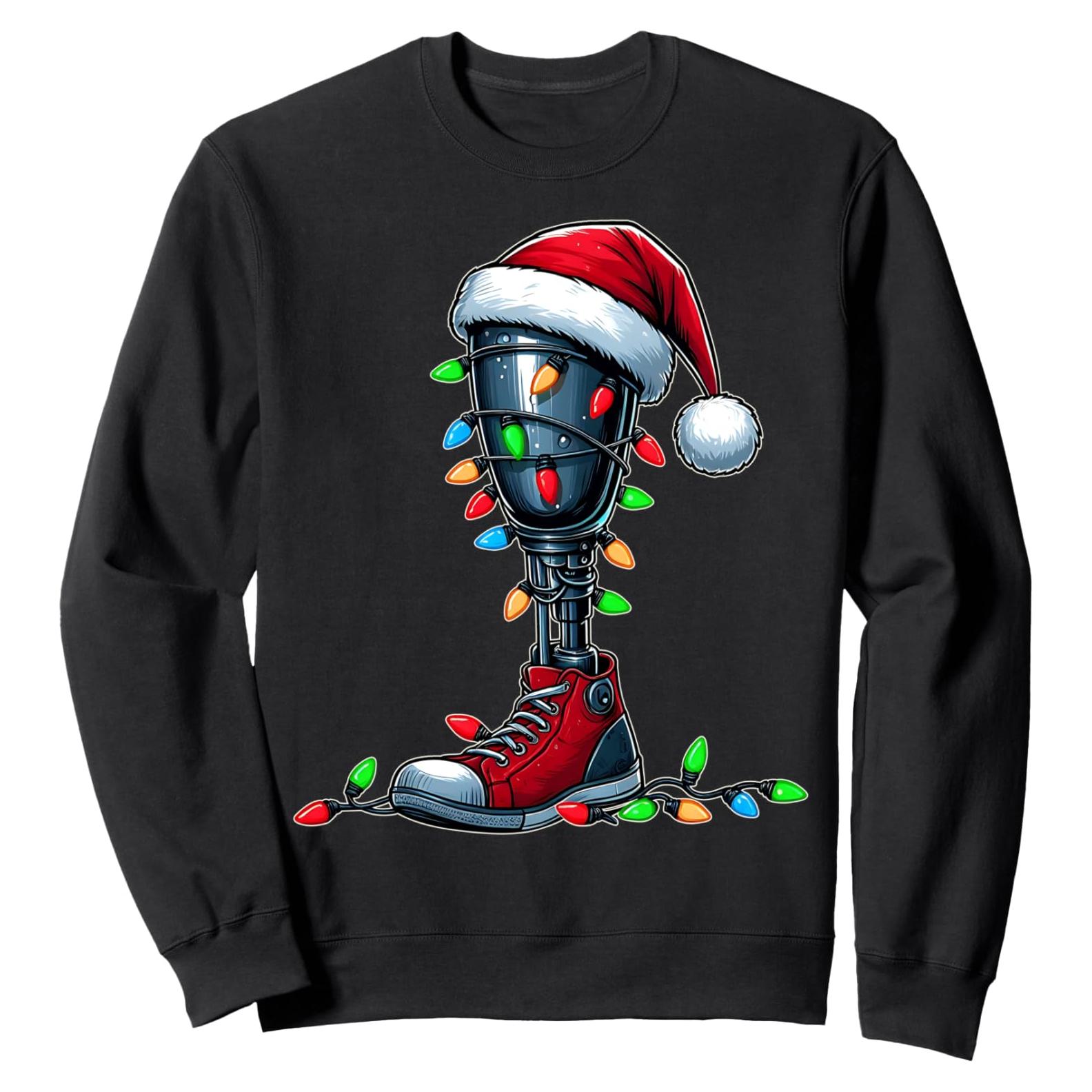 Sudadera Navidad Amputados Protesis Pierna Regalos Unisex