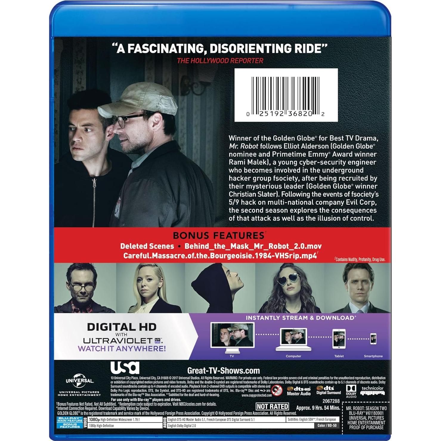 Mr. Robot Blu-ray Temporada 2 9h 53min Rami Malek