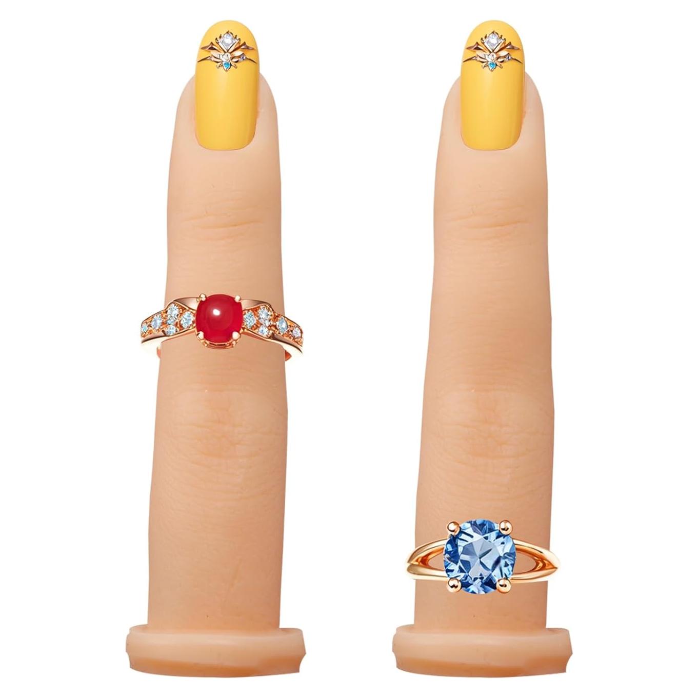 Dedos Falsos de Silicona XL289 para Práctica de Uñas Acrílicas