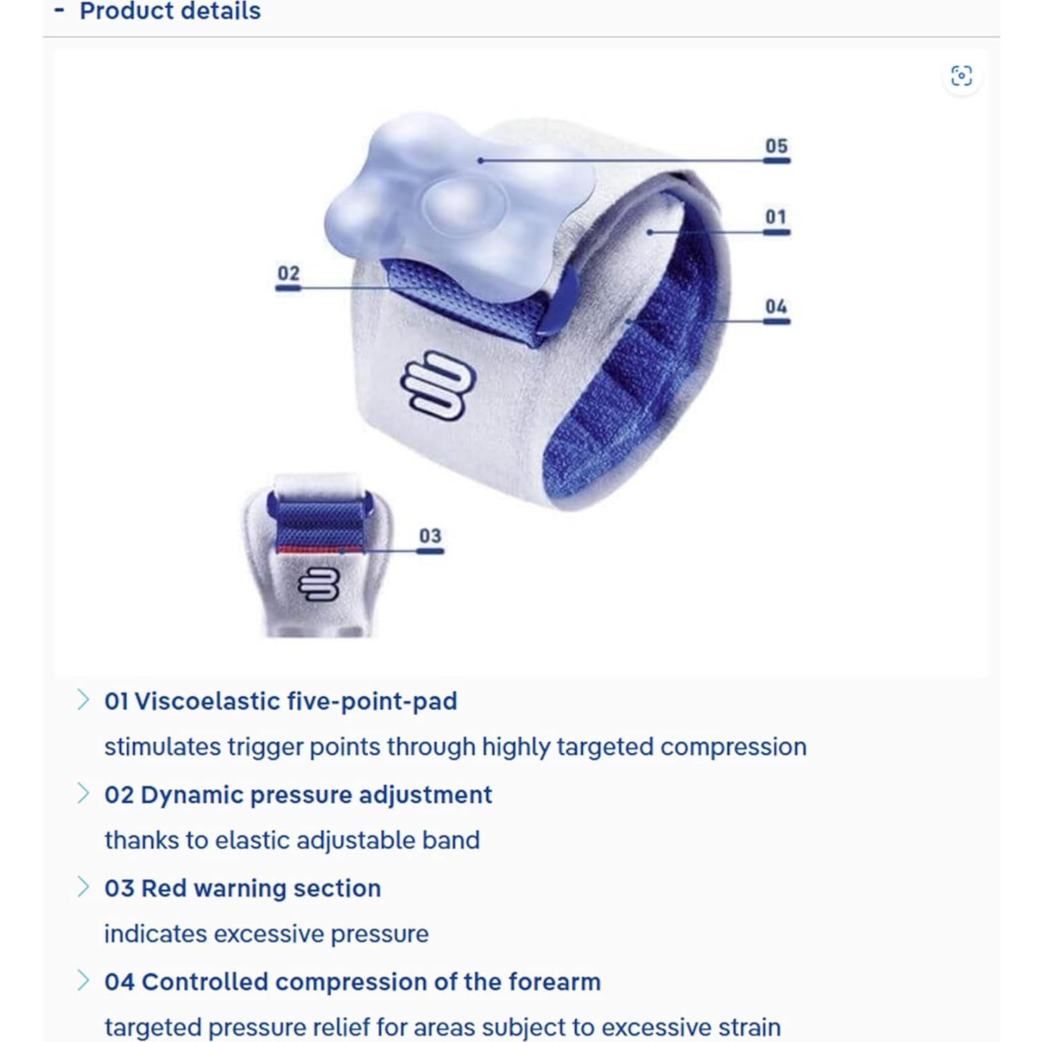Bauerfeind EpiPoint Correa para Codo Alivio Dolor 22.5-33 cm
