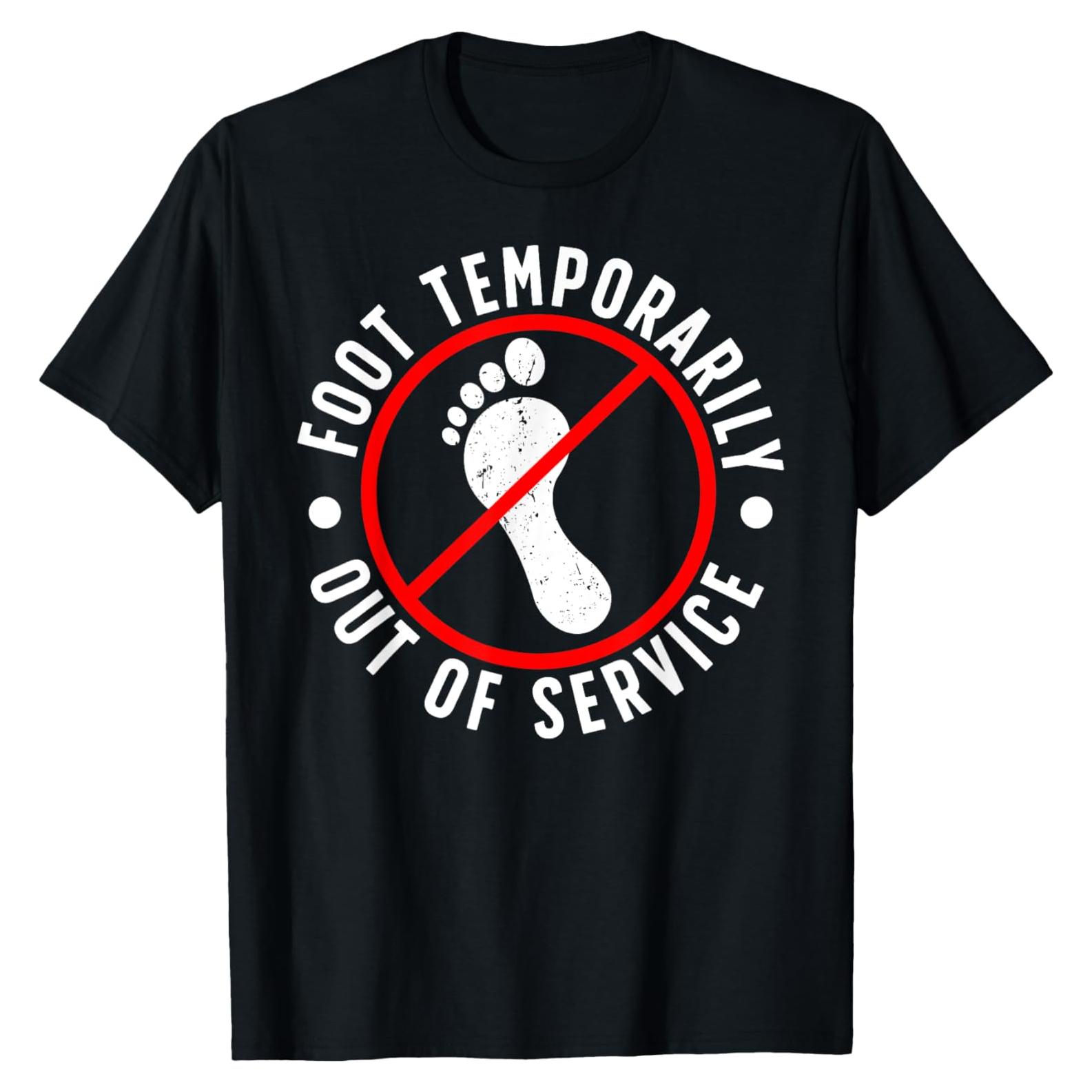 Camiseta divertida recuperación cirugía pie hombres negra