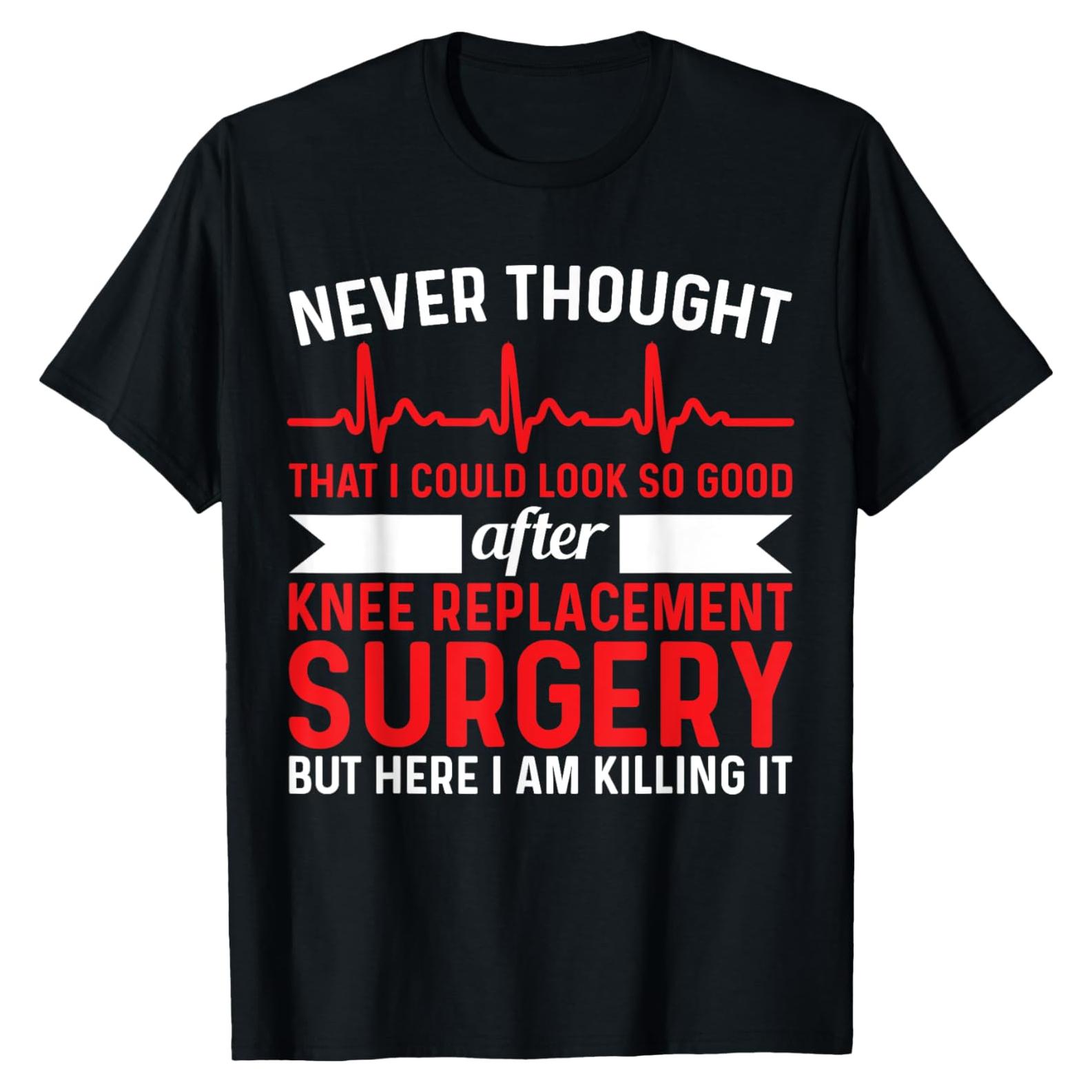 Camiseta Reemplazo de Rodilla Regalo Divertido Hombre Negro