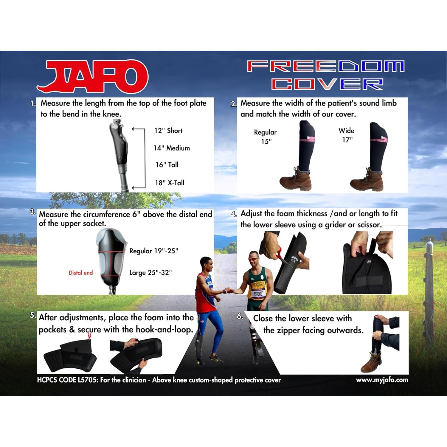 Cubierta de Pierna Prostética JAFO Neopreno Negro 45.72 cm