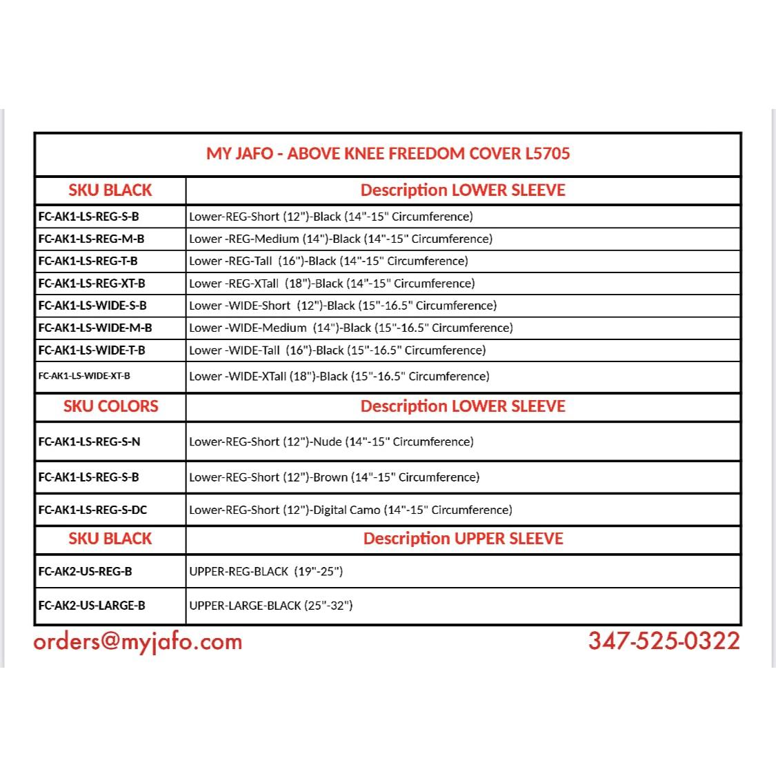 Cubierta de Pierna Prostética JAFO Neopreno Negro 45.72 cm