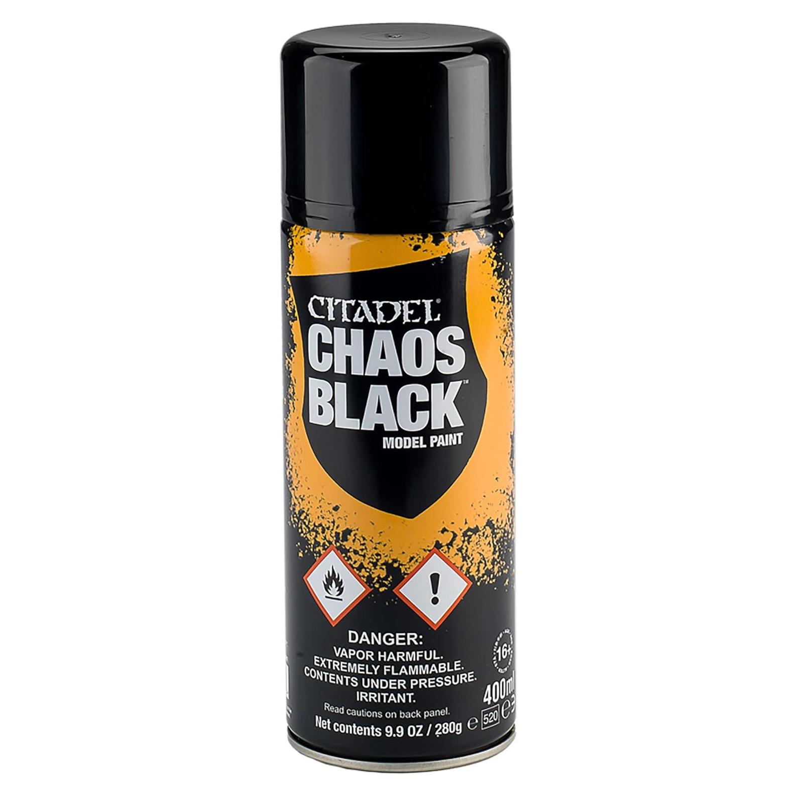 Spray de Imprimación Citadel Chaos Black 291ml Mate