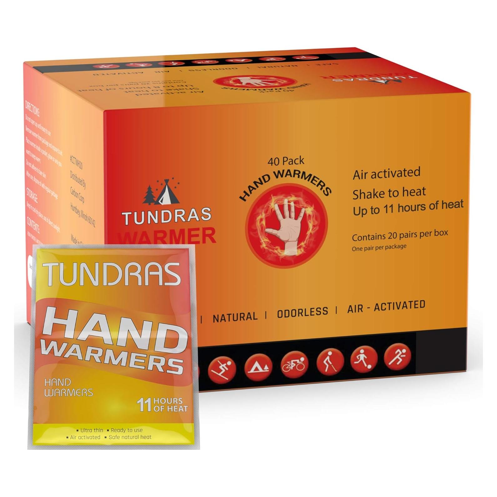 Calentadores de Manos LENTRA - 40 Unidades, 11 Horas de Calor