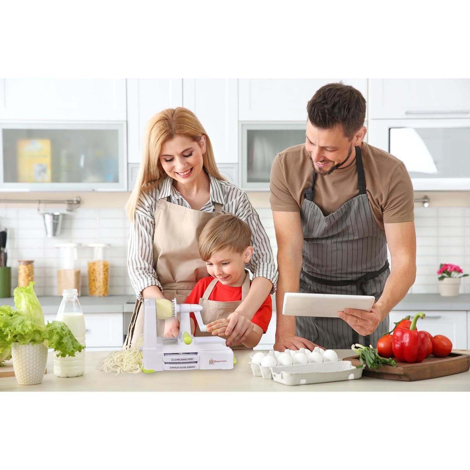 Espiralizador de Verduras Brieftons 10 Cuchillas Manual