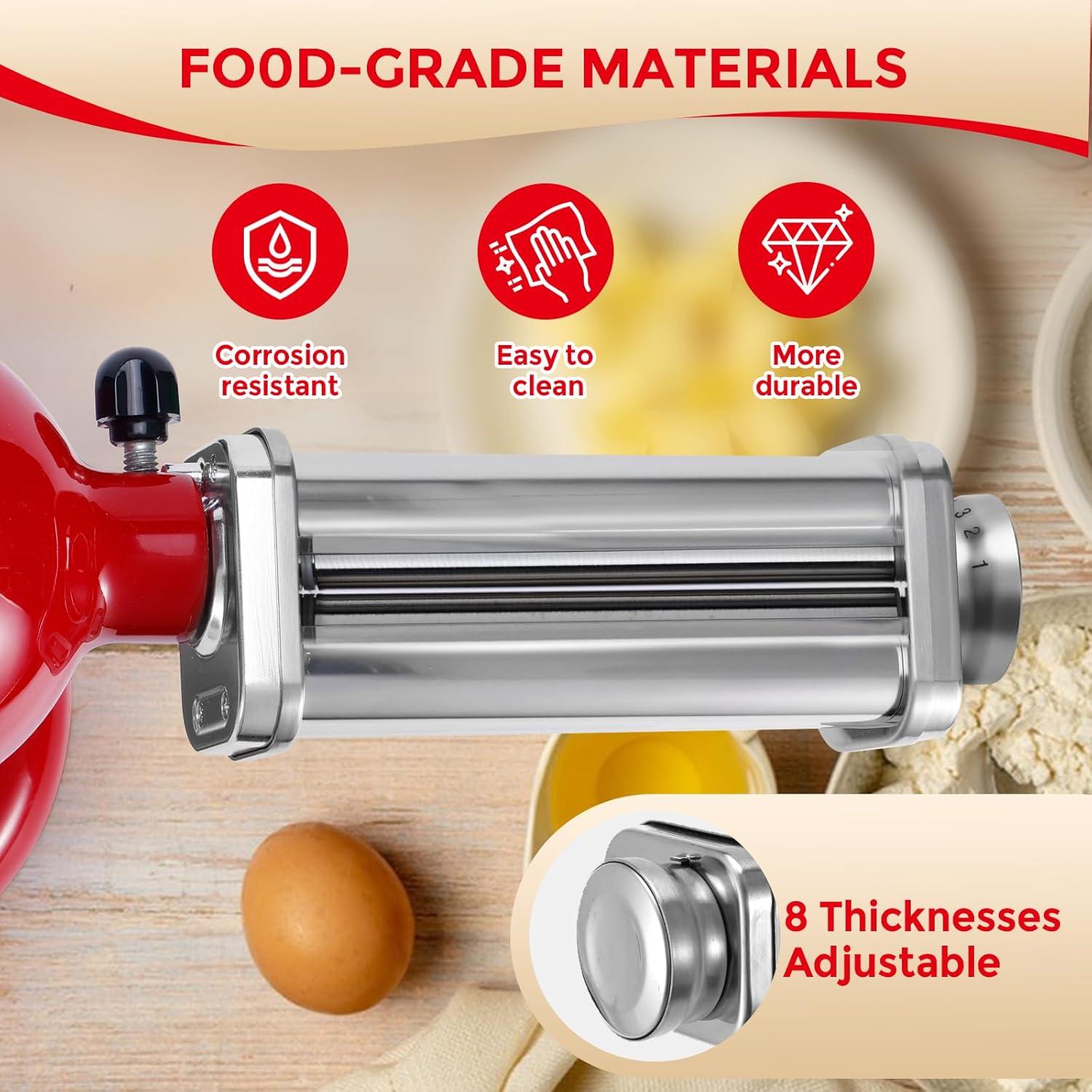 Rodillo de Pasta Gomen para Mezclador Kitchenaid 8 Ajustes