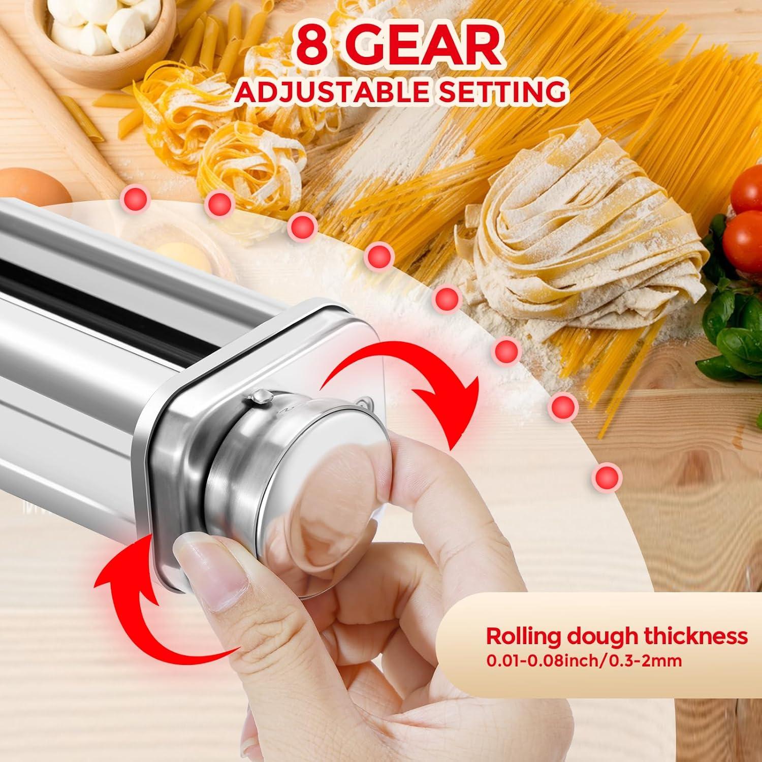 Rodillo de Pasta Gomen para Mezclador Kitchenaid 8 Ajustes