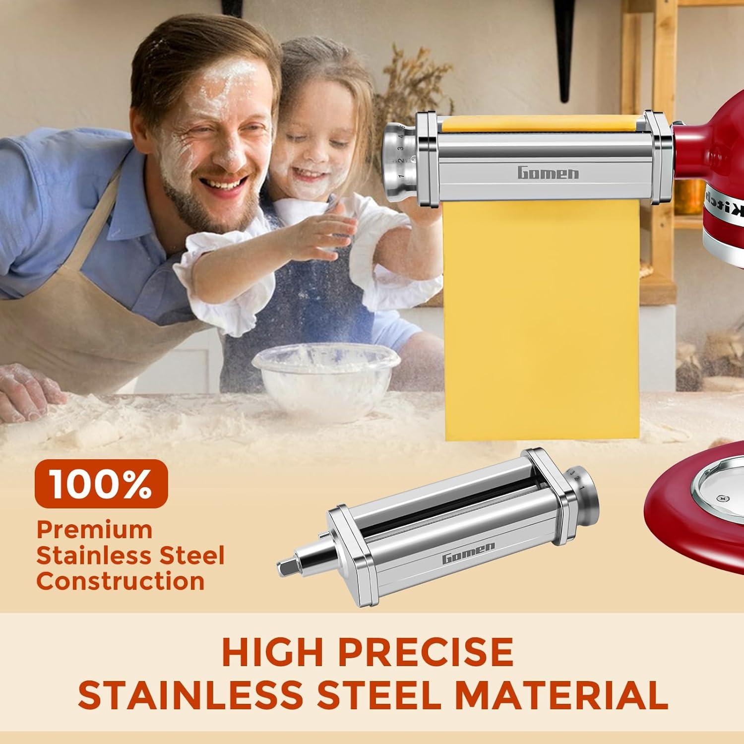 Rodillo de Pasta Gomen para Mezclador Kitchenaid 8 Ajustes