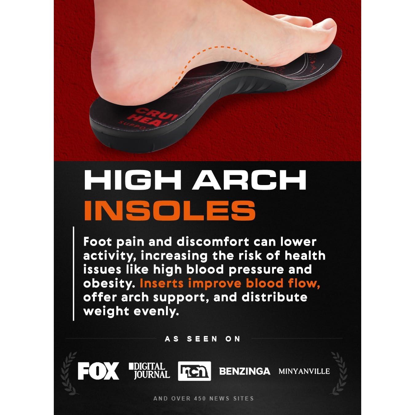 Plantillas ortopédicas CRUVHEAL para fascitis plantar M Negro